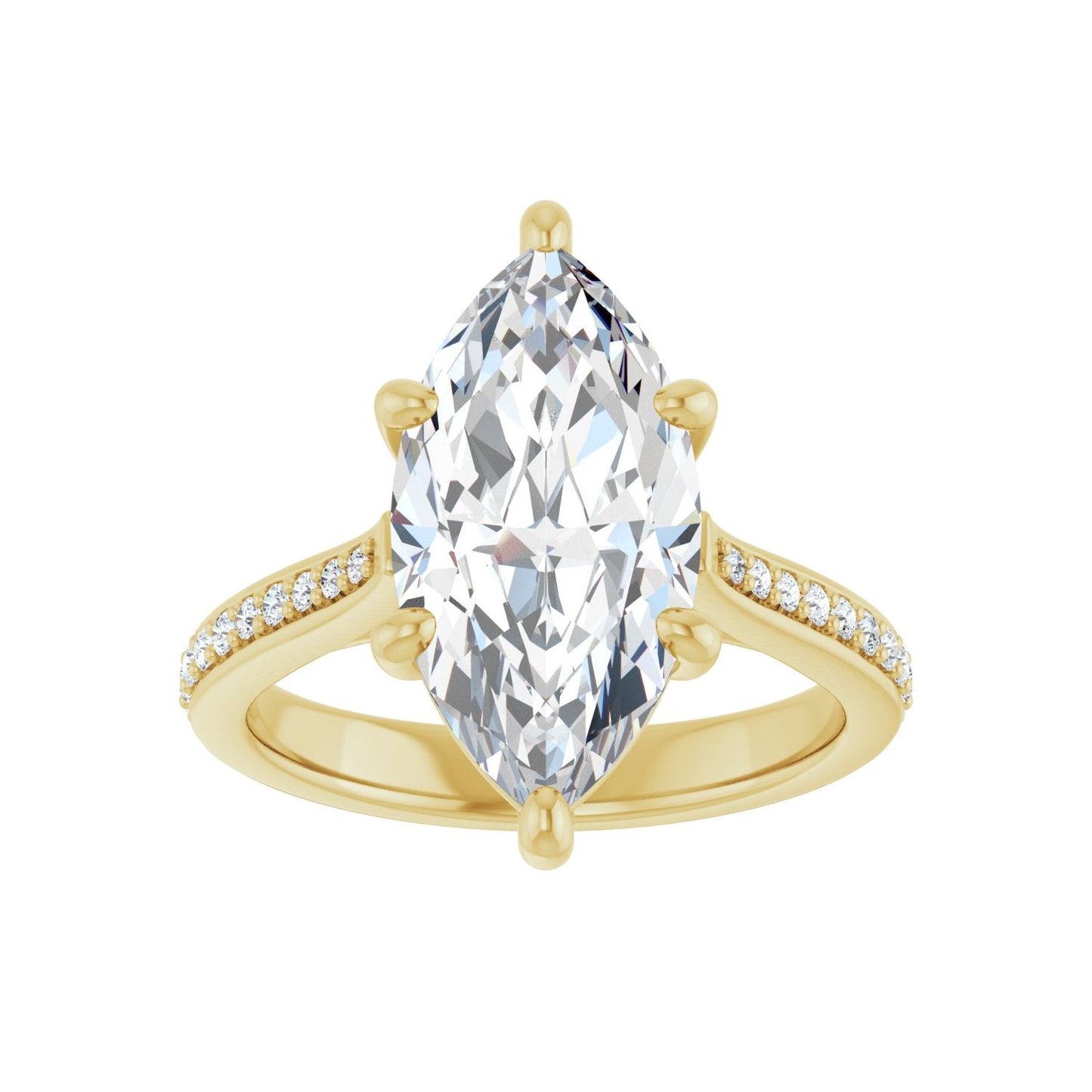 Marquise Engagement Ring | Metal Type=14K Yellow Gold | Center Stone Size=3 CT | Image 3
