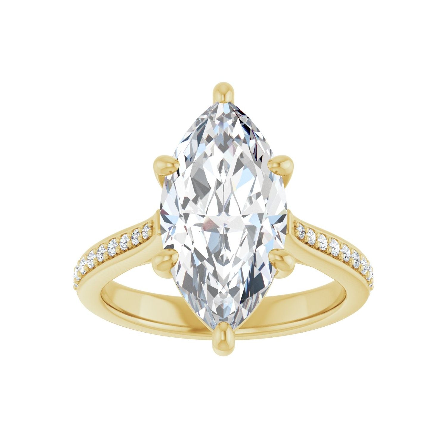 Marquise Engagement Ring | Metal Type=14K Yellow Gold | Center Stone Size=3 CT | Image 3
