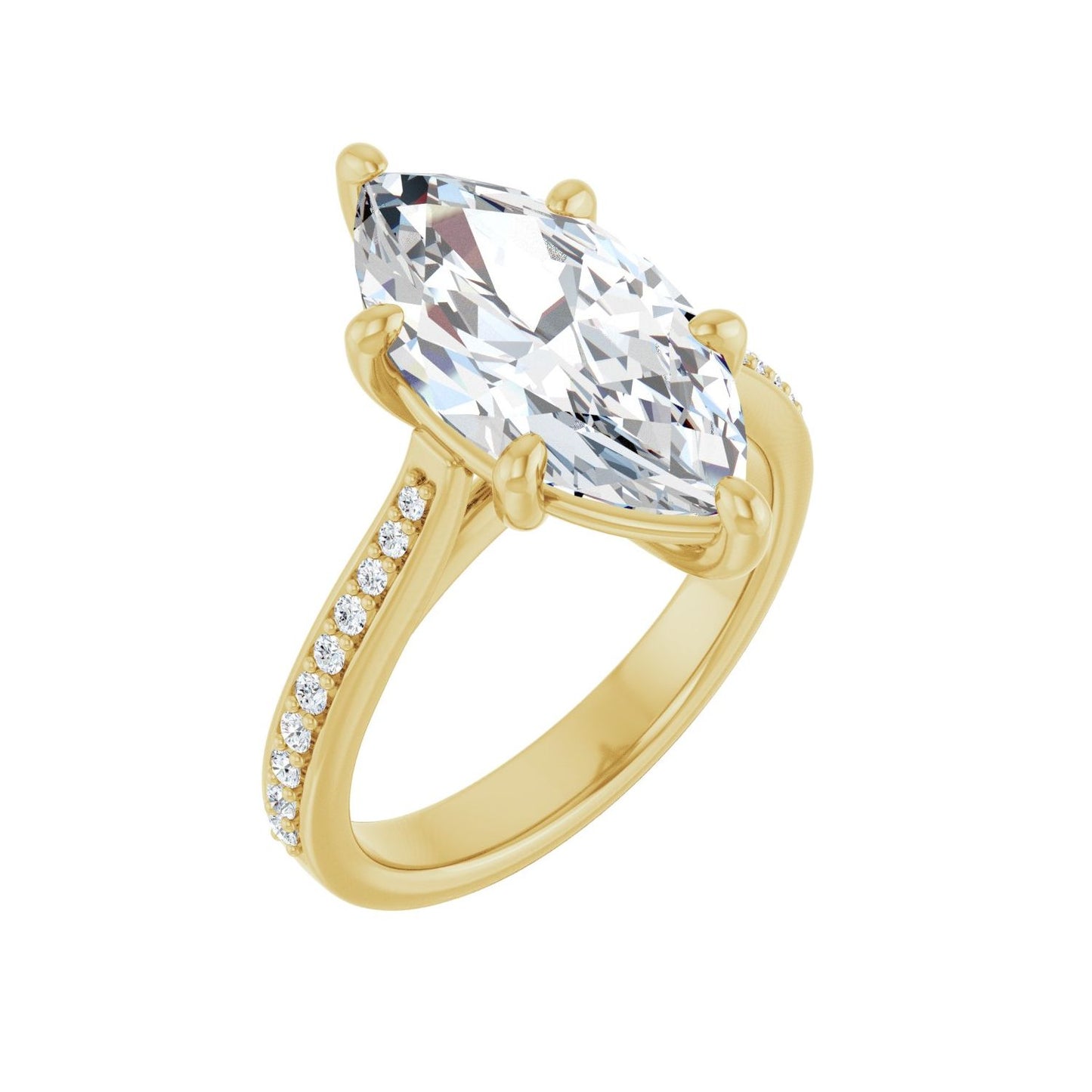Marquise Engagement Ring | Metal Type=14K Yellow Gold | Center Stone Size=3 CT | Image 1