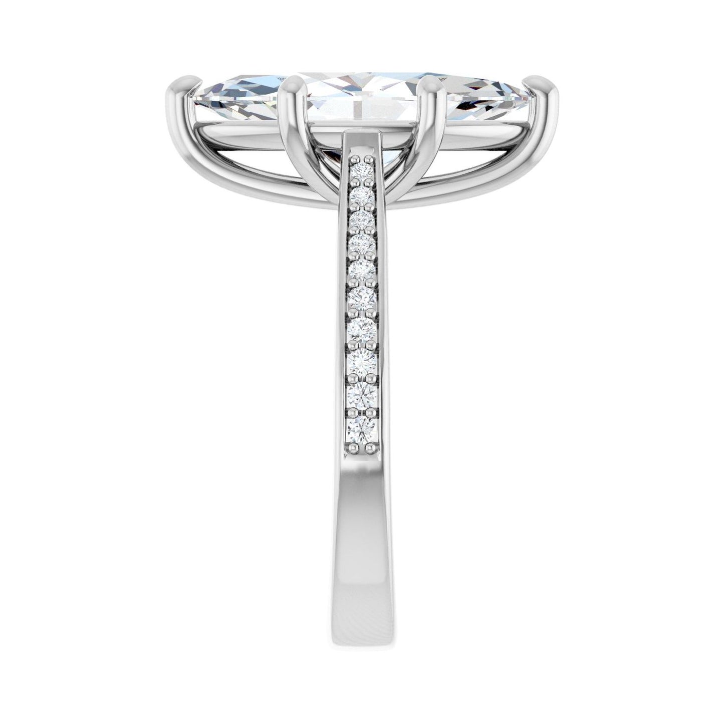 Marquise Engagement Ring | Metal Type=14K White Gold | Center Stone Size=3 CT | Image 4
