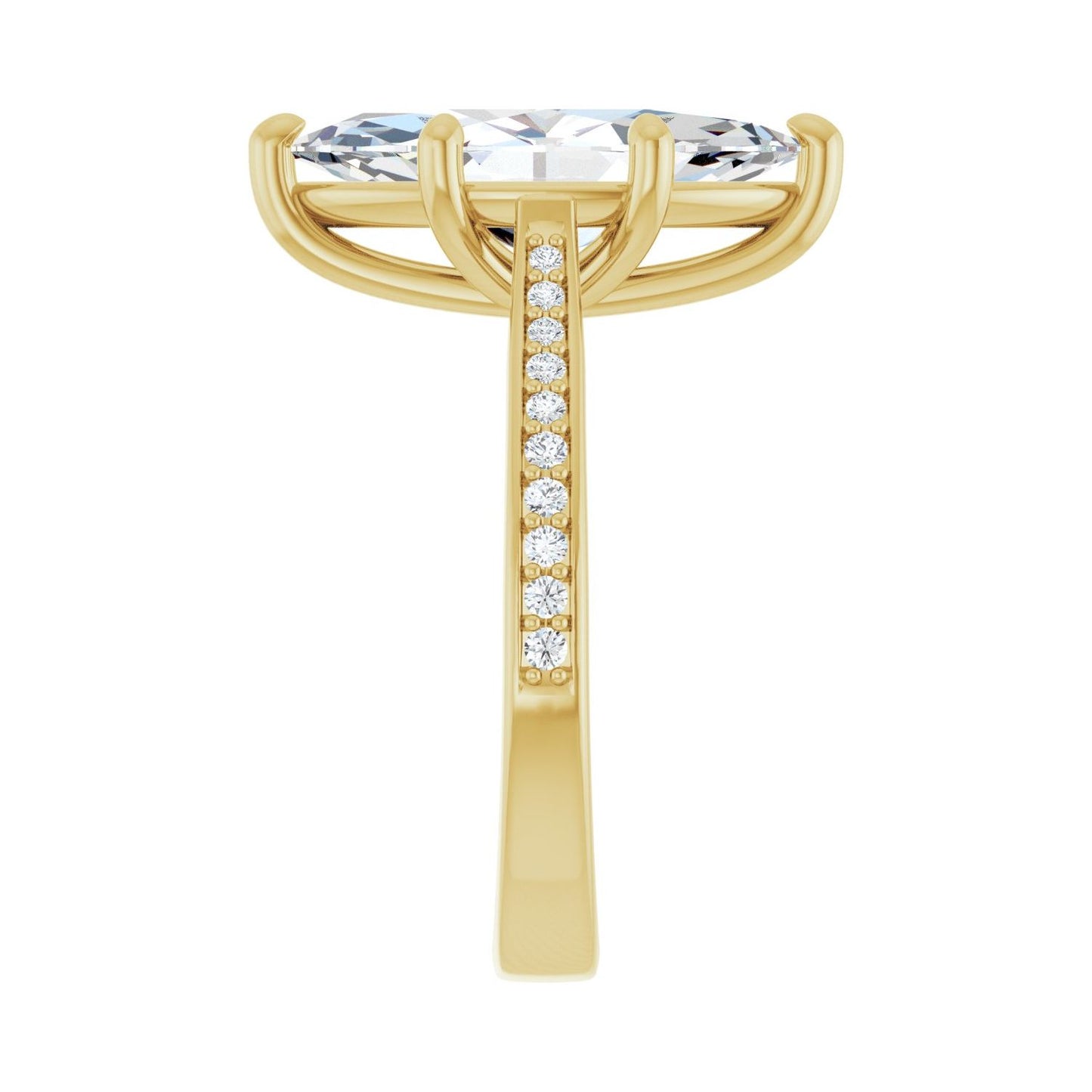 Marquise Engagement Ring | Metal Type=14K Yellow Gold | Center Stone Size=3 CT | Image 4