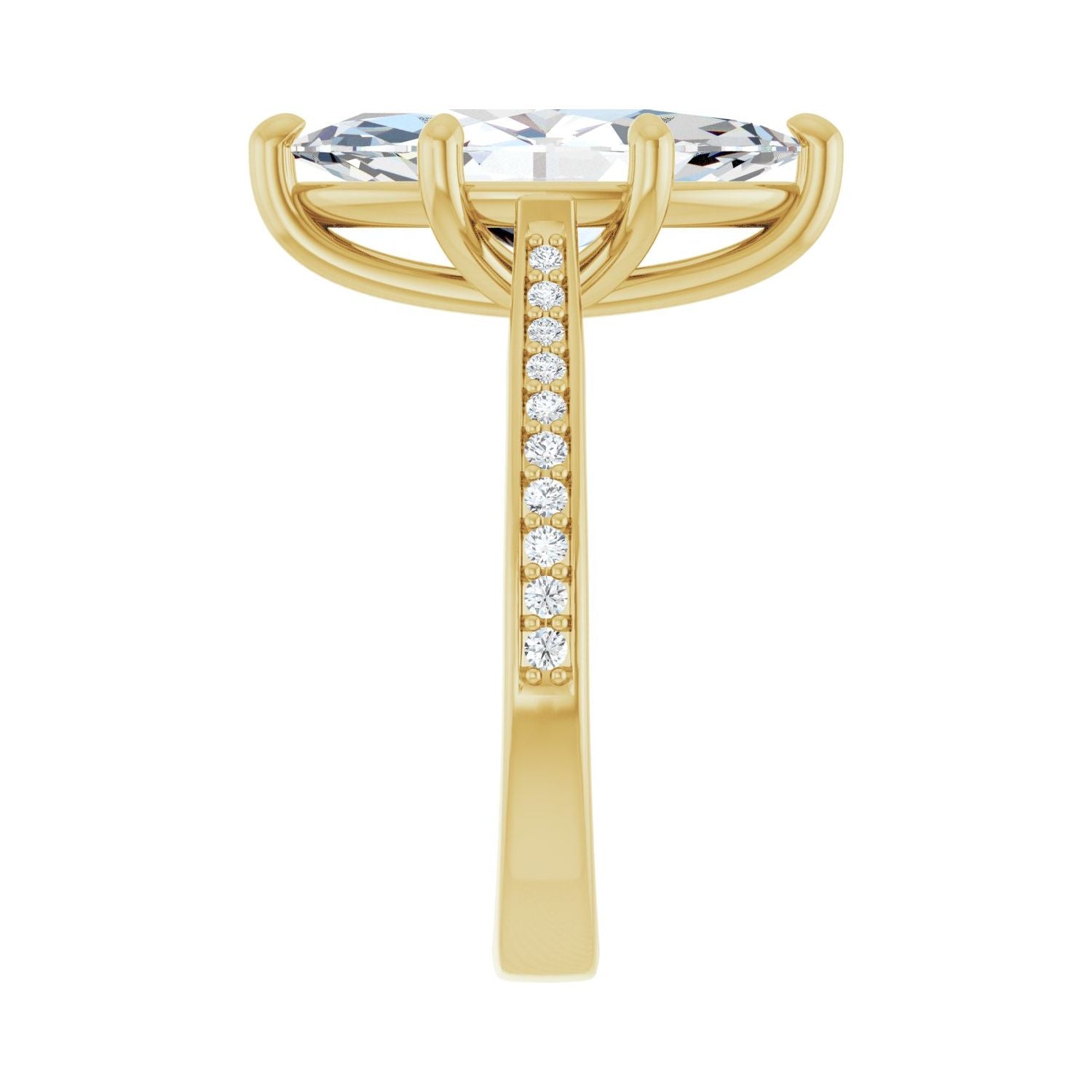 Marquise Engagement Ring | Metal Type=14K Yellow Gold | Center Stone Size=3 CT | Image 4