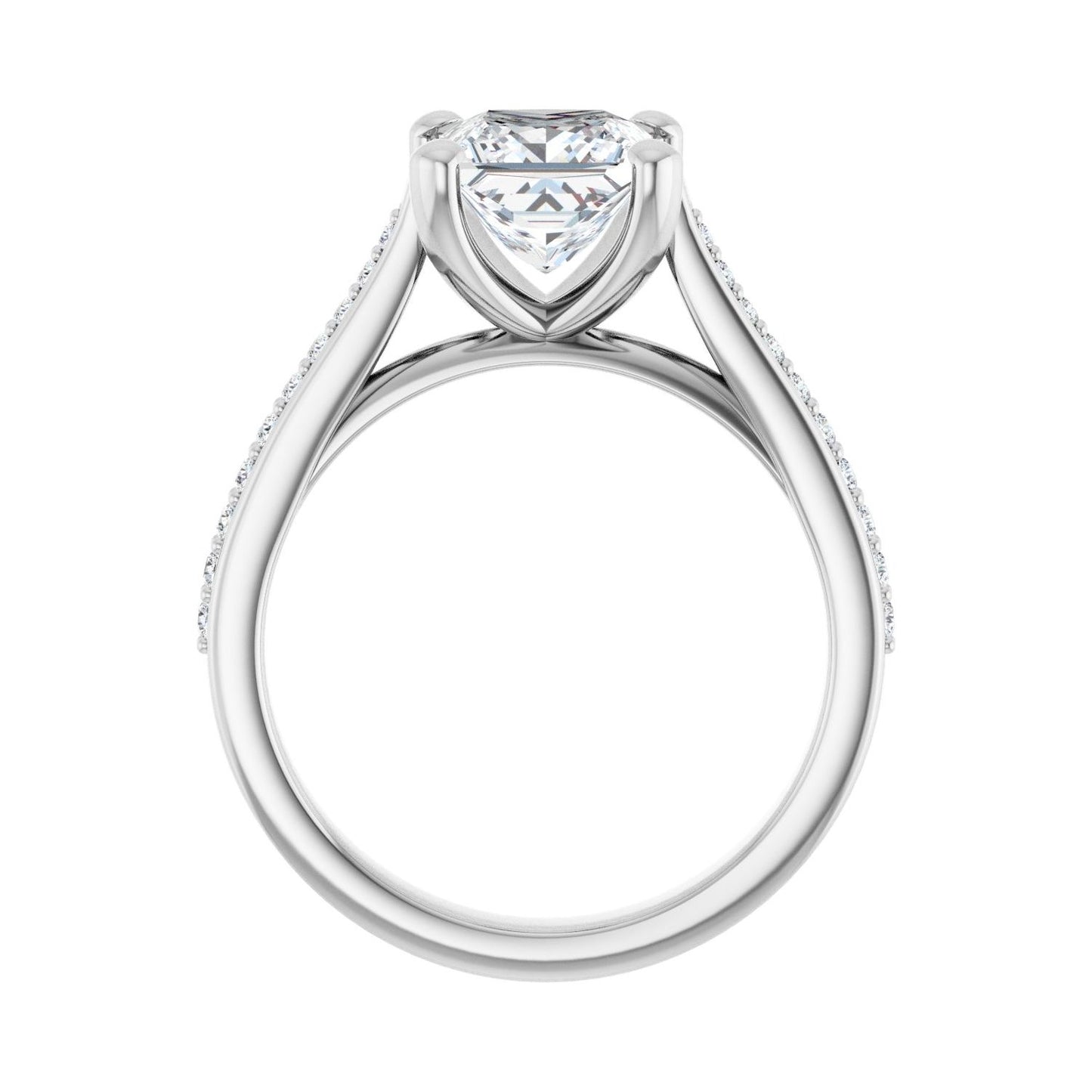 Square Engagement Ring | Metal Type=14K White Gold | Center Stone Size=1.5 CT | Image 2