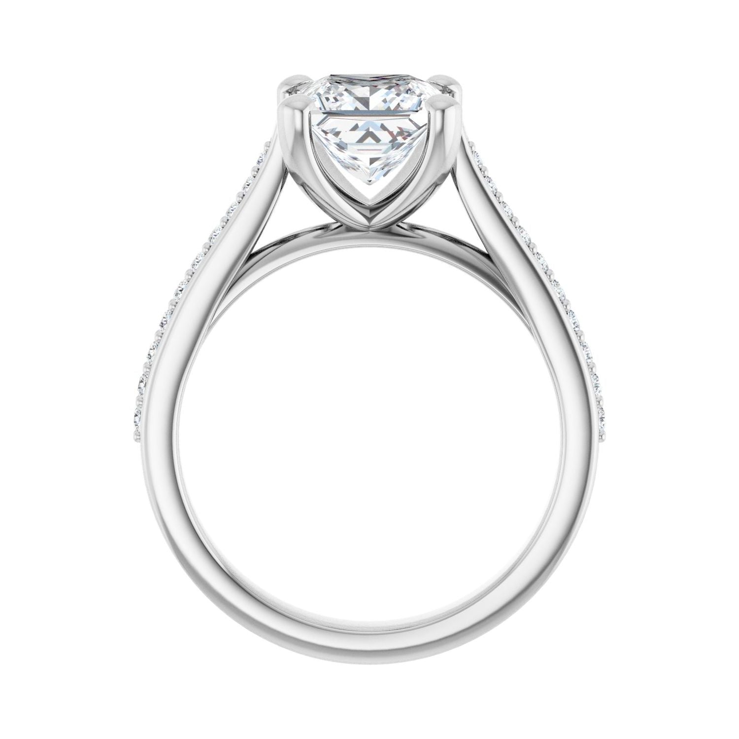 Square Engagement Ring | Metal Type=14K White Gold | Center Stone Size=1.5 CT | Image 2