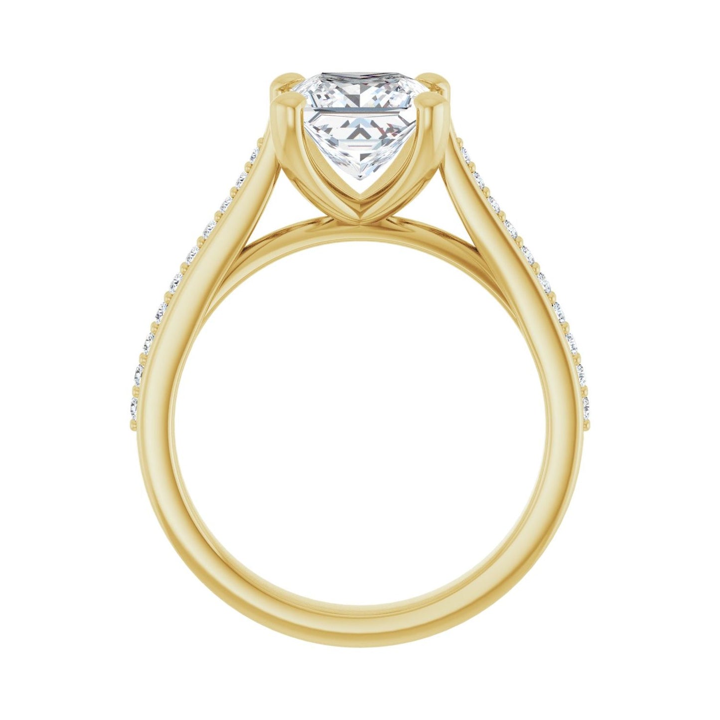 Square Engagement Ring | Metal Type=14K Yellow Gold | Center Stone Size=1.5 CT | Image 2