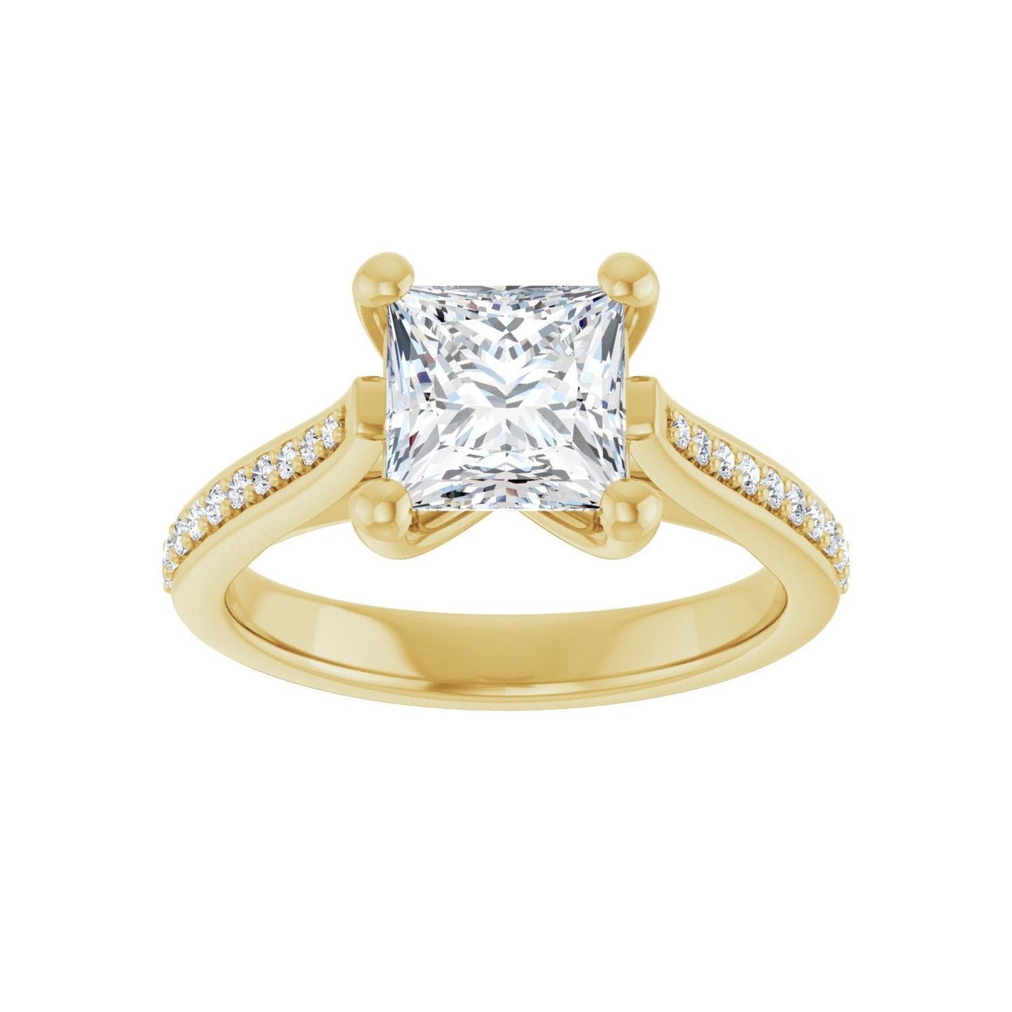 Square Engagement Ring | Metal Type=14K Yellow Gold | Center Stone Size=1.5 CT | Image 3