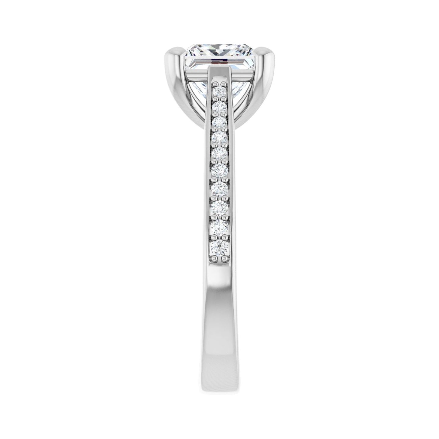 Square Engagement Ring | Metal Type=14K White Gold | Center Stone Size=1.5 CT | Image 4