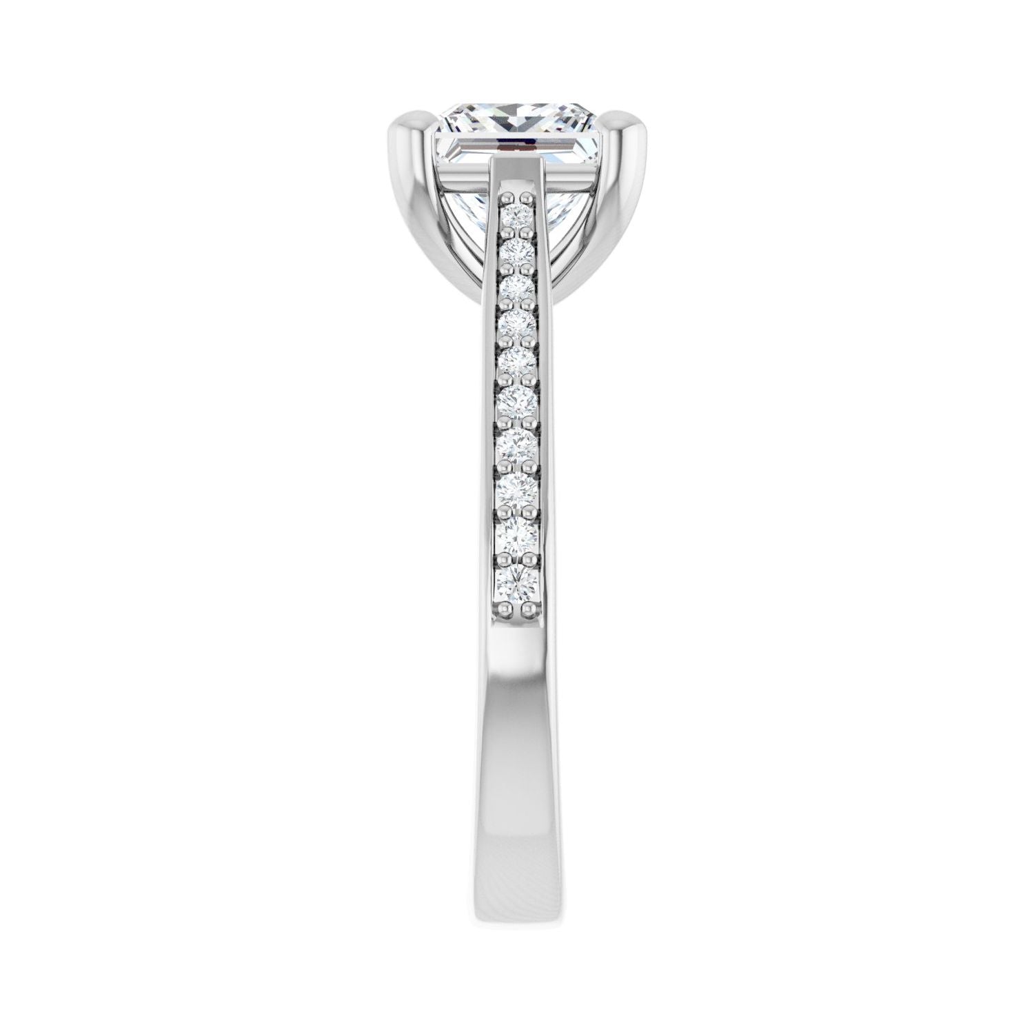 Square Engagement Ring | Metal Type=14K White Gold | Center Stone Size=1.5 CT | Image 4