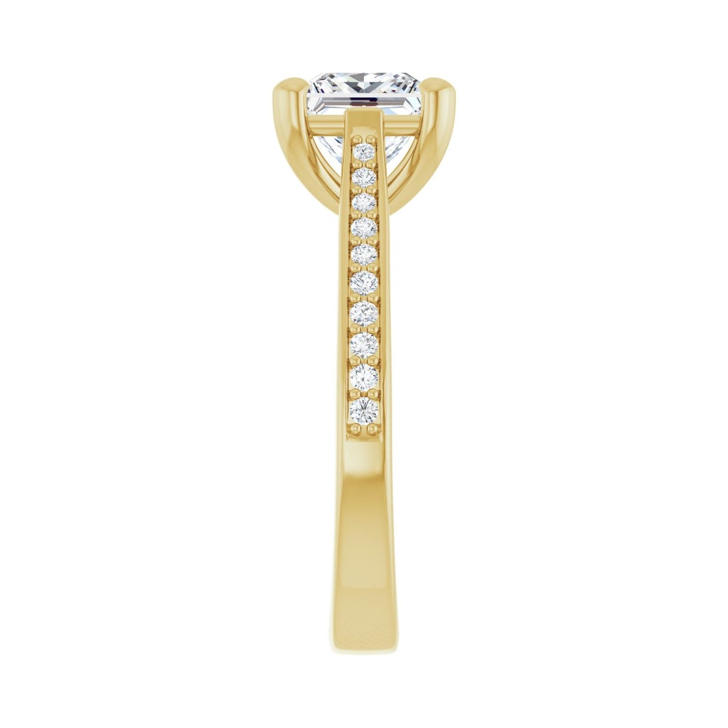Square Engagement Ring | Metal Type=14K Yellow Gold | Center Stone Size=1.5 CT | Image 4