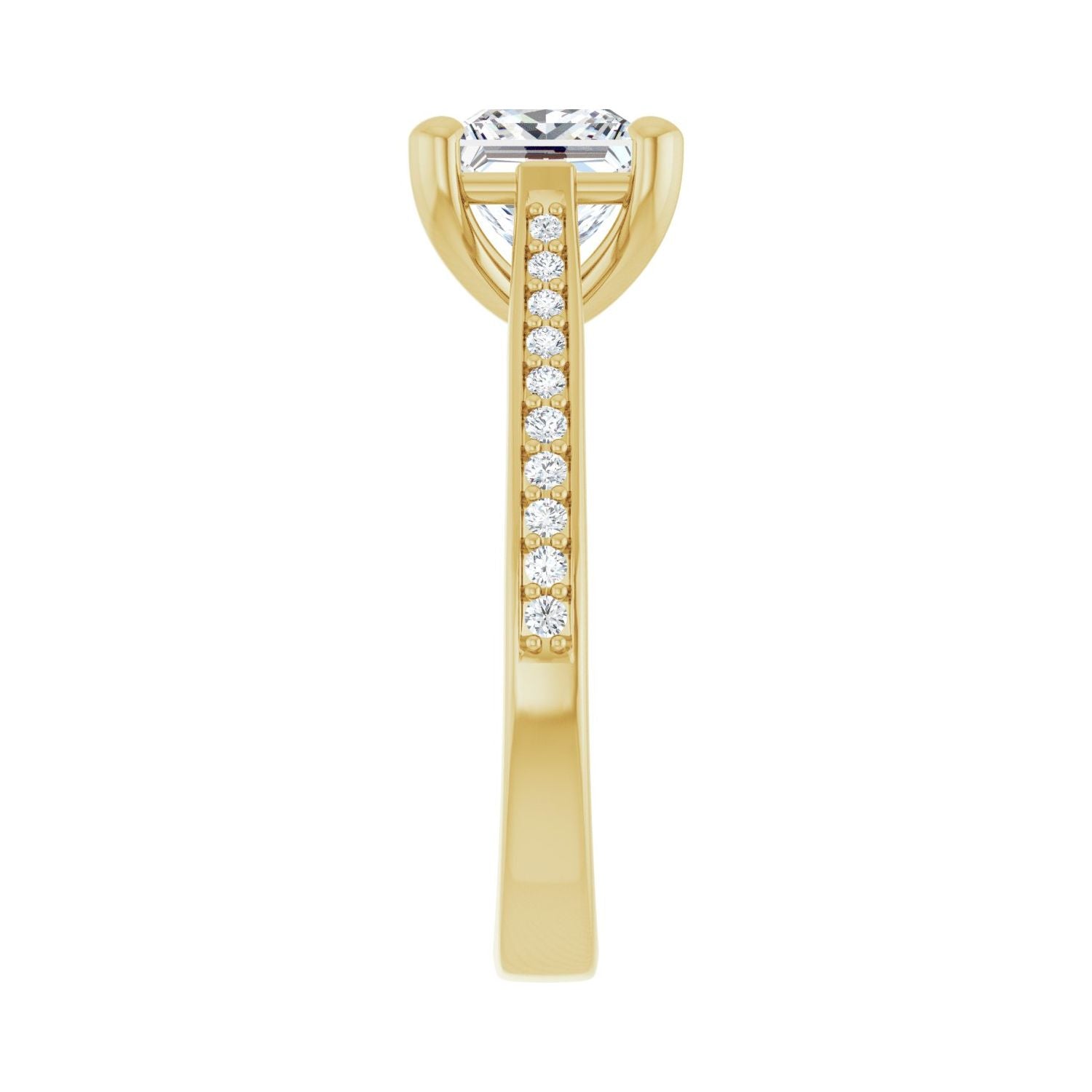 Square Engagement Ring | Metal Type=14K Yellow Gold | Center Stone Size=1.5 CT | Image 4