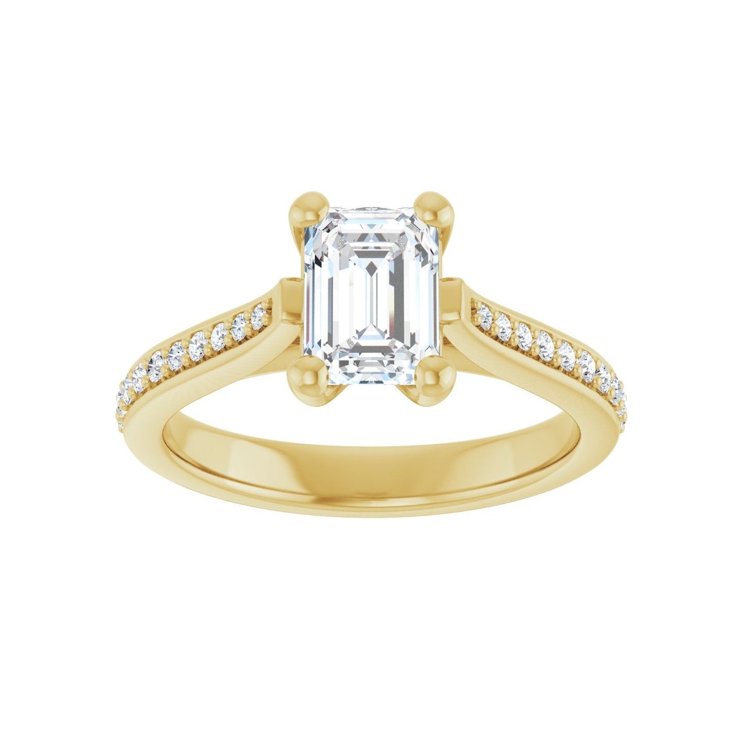 Emerald Engagement Ring | Metal Type=14K Yellow Gold | Center Stone Size=1.5 CT | Image 3
