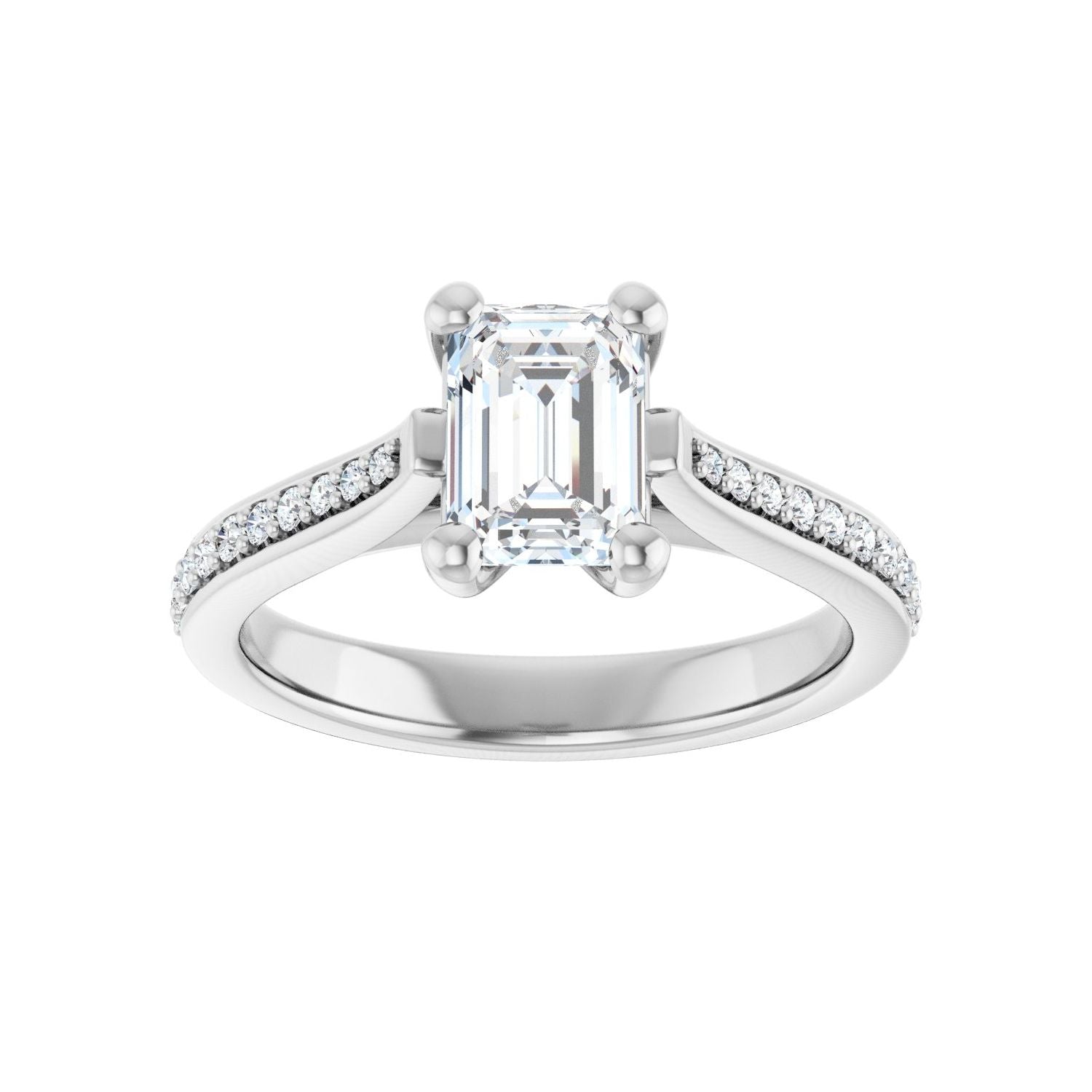 Emerald Engagement Ring | Metal Type=14K White Gold | Center Stone Size=1.5 CT | Image 3