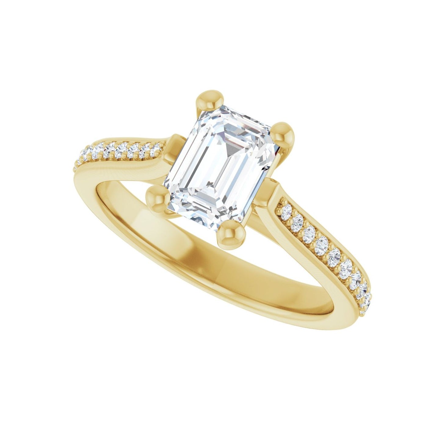 Emerald Engagement Ring | Metal Type=14K Yellow Gold | Center Stone Size=1.5 CT | Image 5
