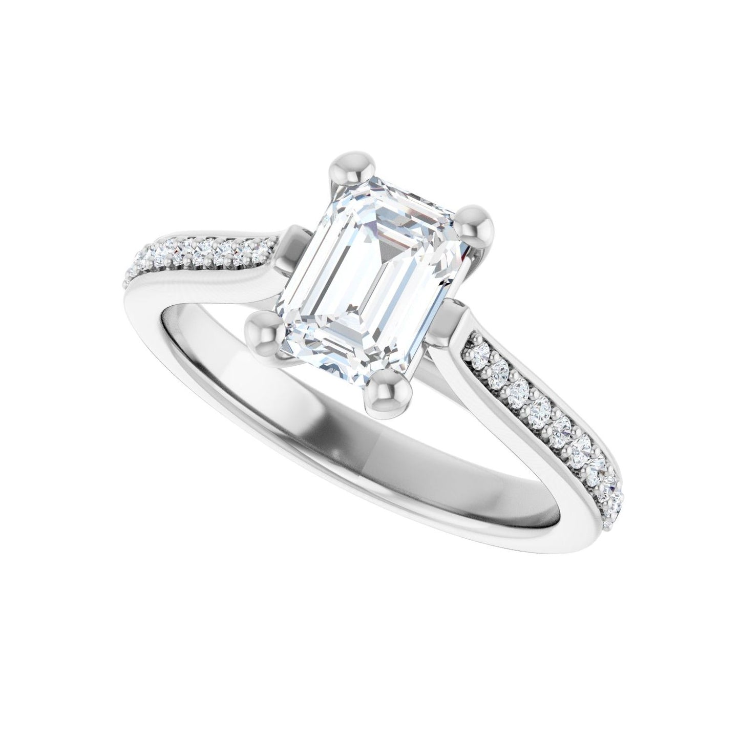 Emerald Engagement Ring | Metal Type=14K White Gold | Center Stone Size=1.5 CT | Image 5