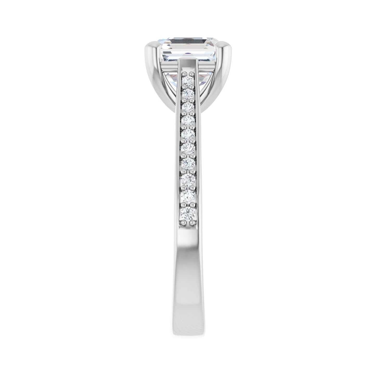 Asscher Engagement Ring | Metal Type=14K White Gold | Center Stone Size=2 CT | Image 4