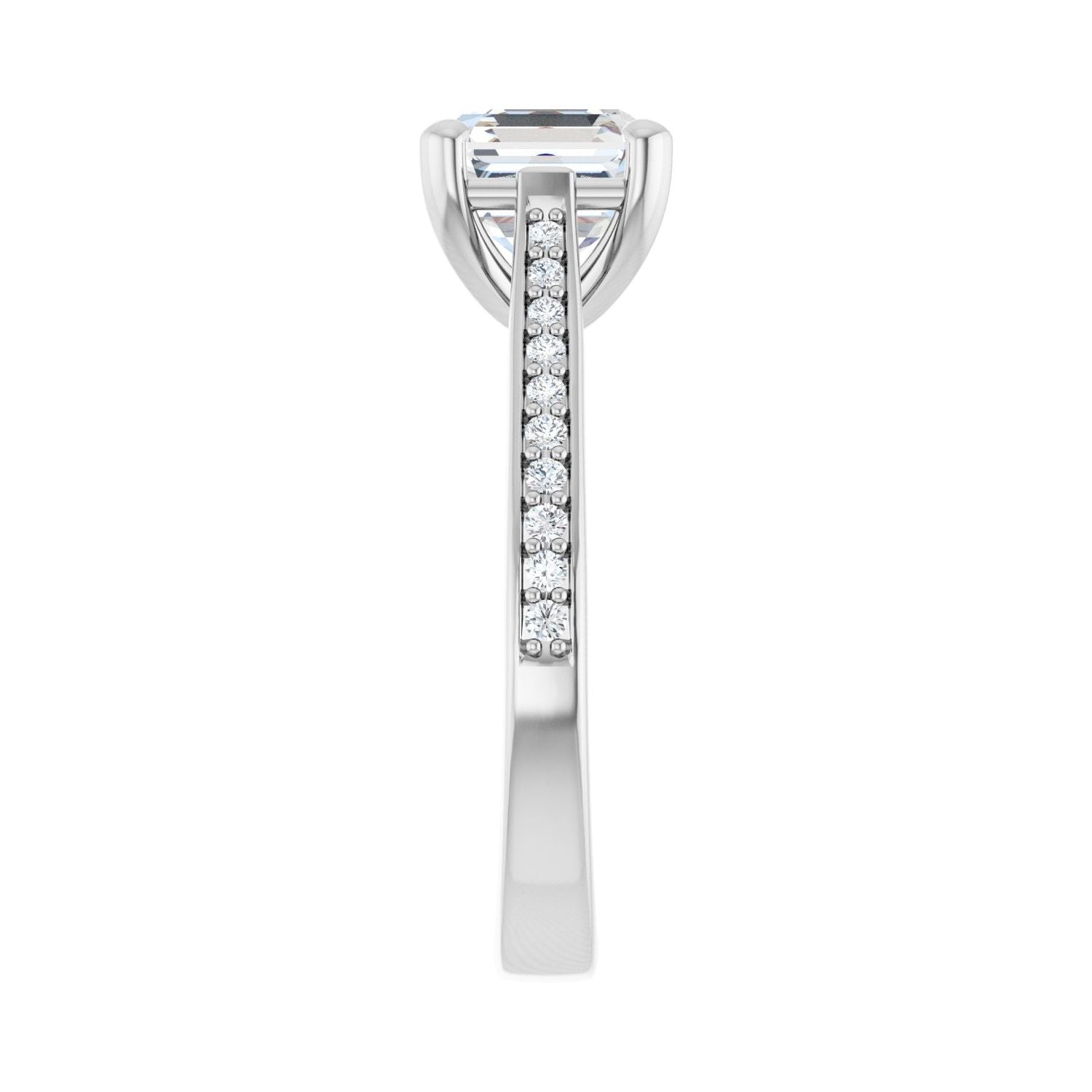 Asscher Engagement Ring | Metal Type=14K White Gold | Center Stone Size=2 CT | Image 4