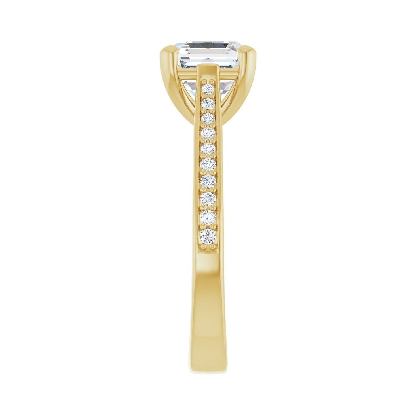 Asscher Engagement Ring | Metal Type=14K Yellow Gold | Center Stone Size=2 CT | Image 4