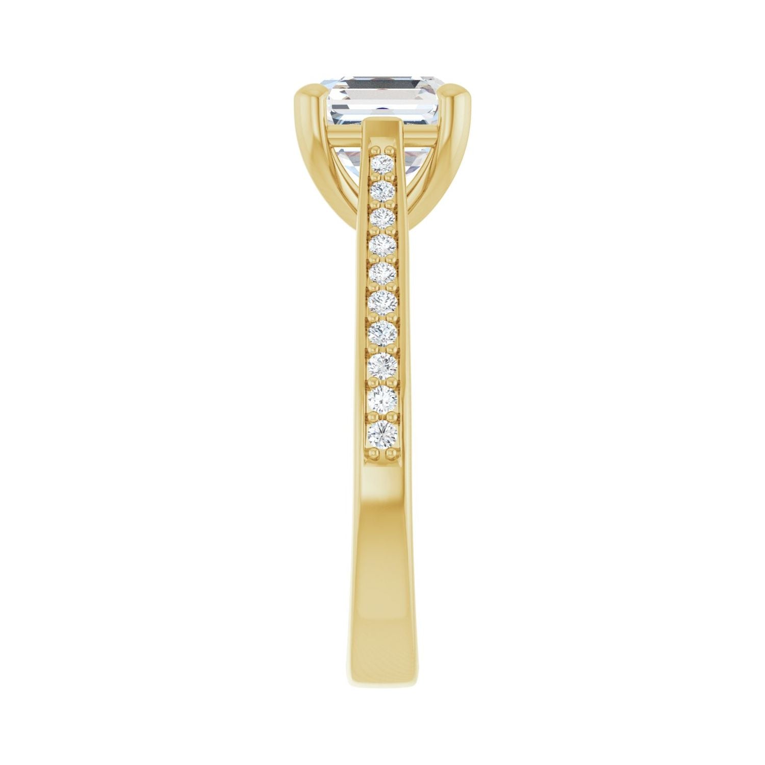 Asscher Engagement Ring | Metal Type=14K Yellow Gold | Center Stone Size=2 CT | Image 4