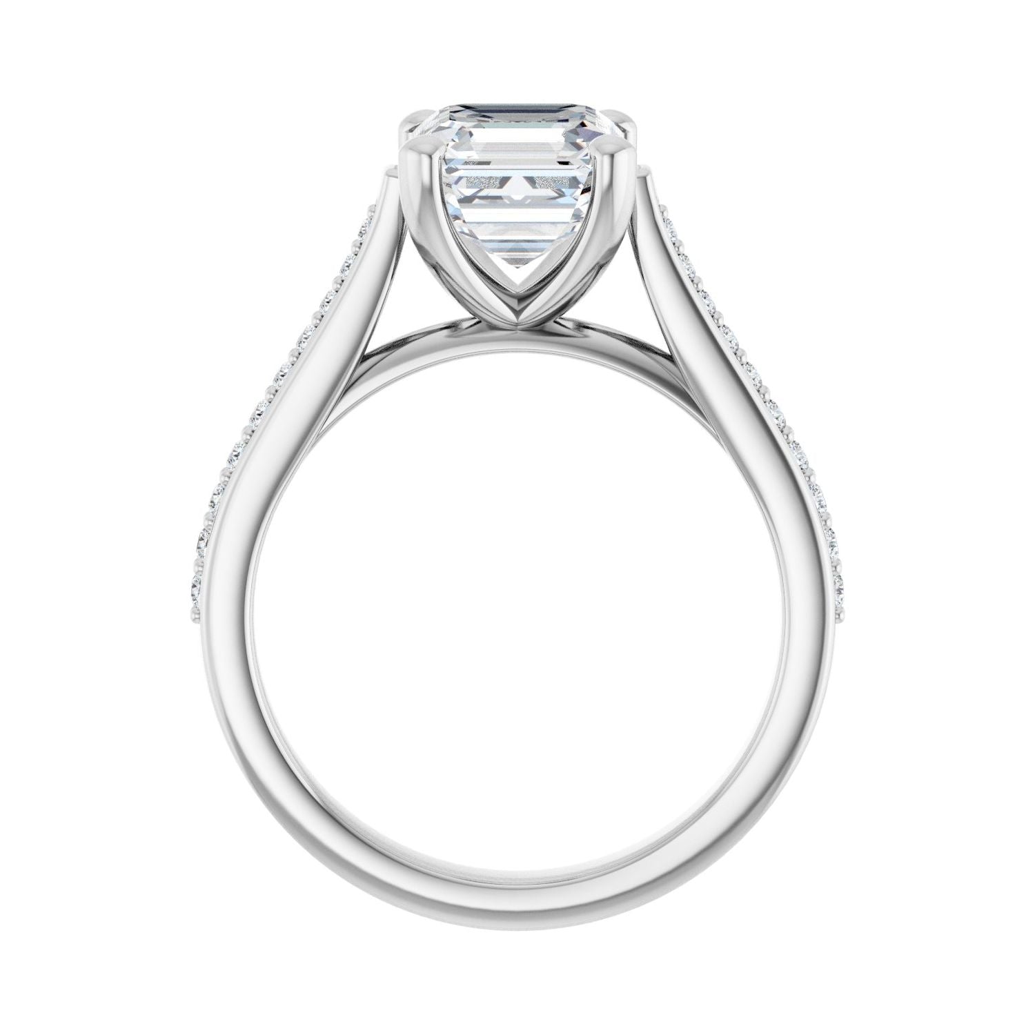 Asscher Engagement Ring | Metal Type=14K White Gold | Center Stone Size=2 CT | Image 2