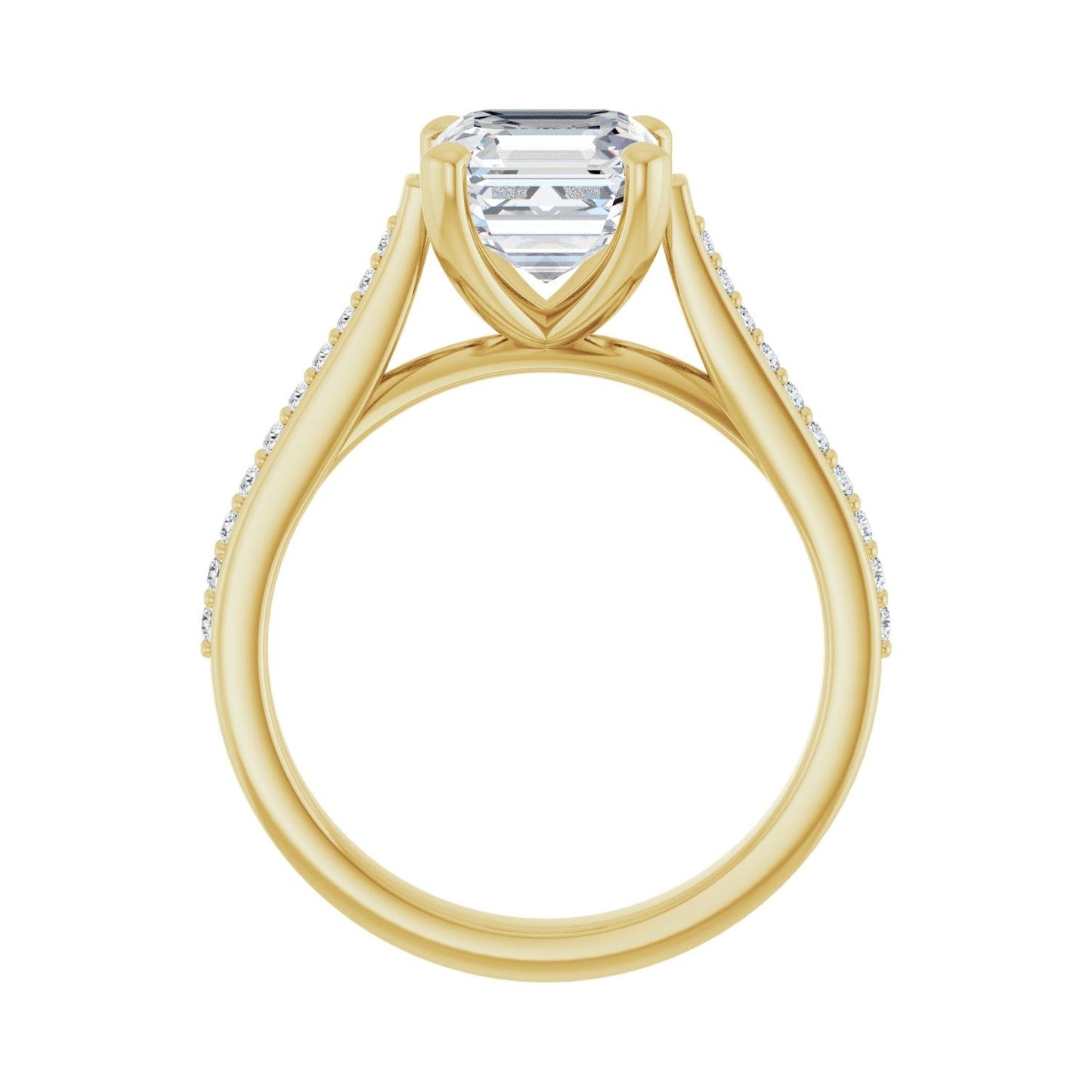 Asscher Engagement Ring | Metal Type=14K Yellow Gold | Center Stone Size=2 CT | Image 2