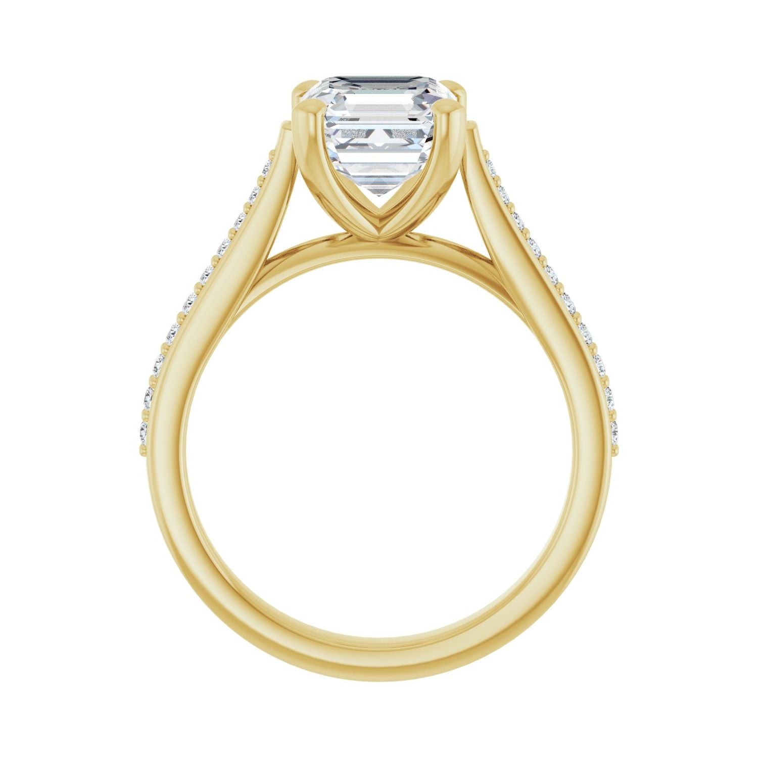 Asscher Engagement Ring | Metal Type=14K Yellow Gold | Center Stone Size=2 CT | Image 2