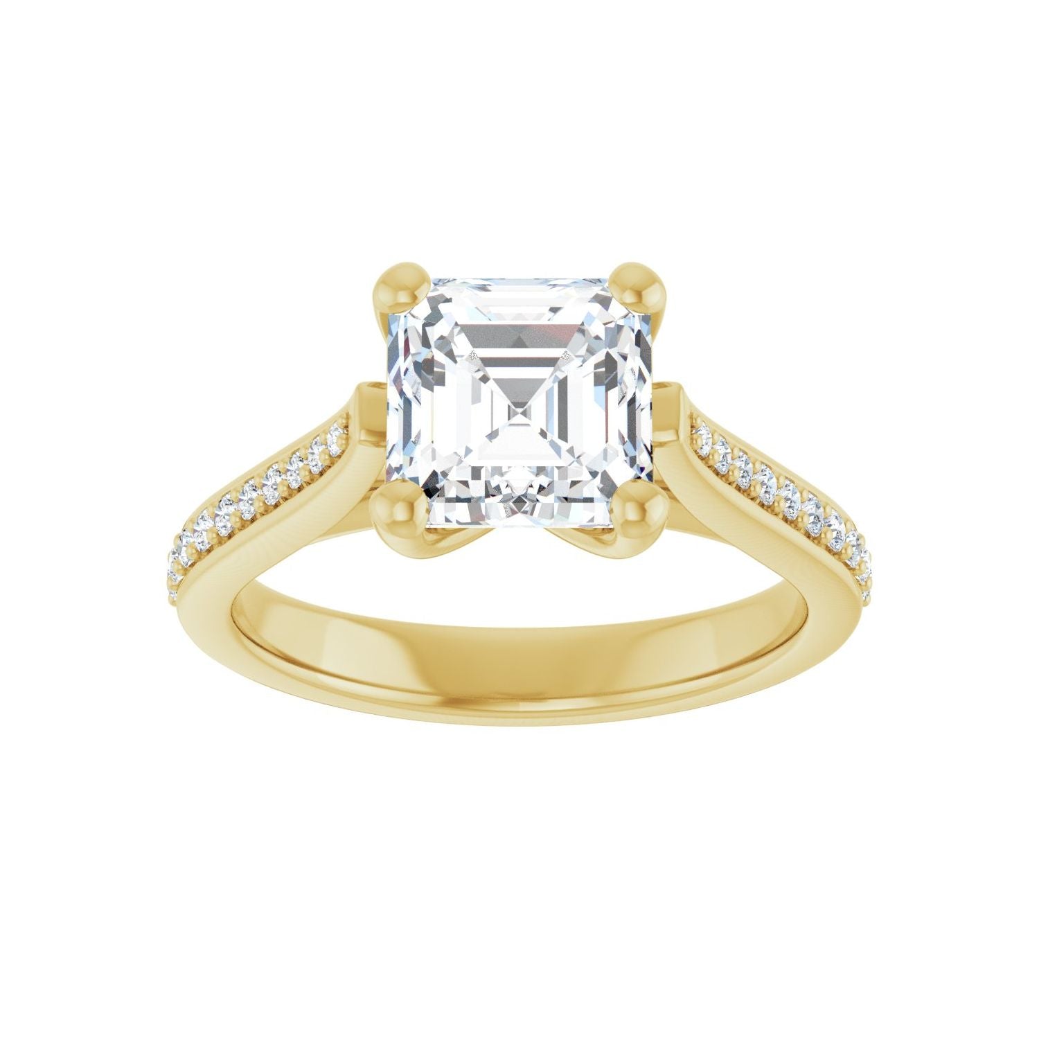 Asscher Engagement Ring | Metal Type=14K Yellow Gold | Center Stone Size=2 CT | Image 3