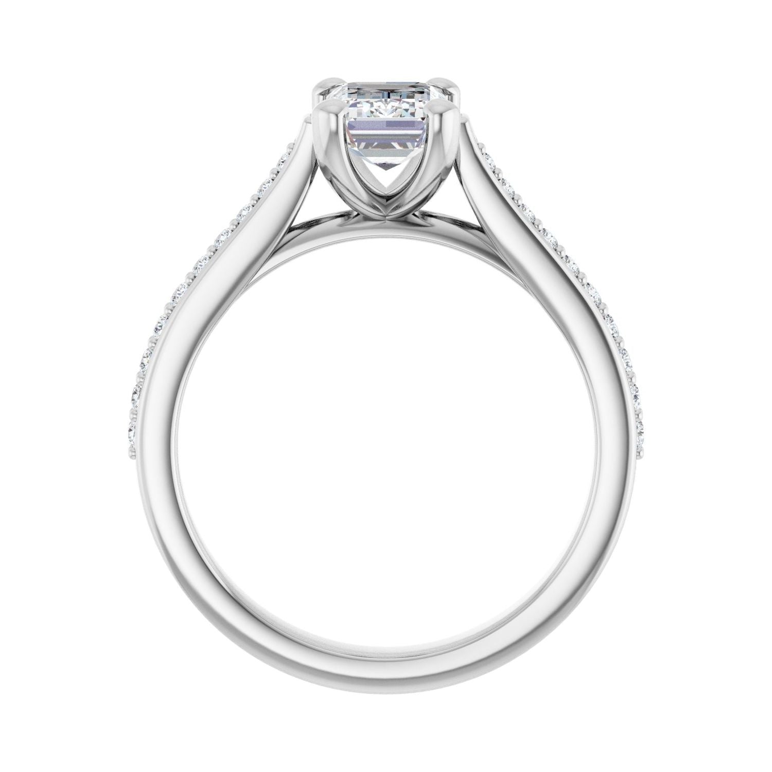 Emerald Engagement Ring | Metal Type=14K White Gold | Center Stone Size=1.5 CT | Image 2