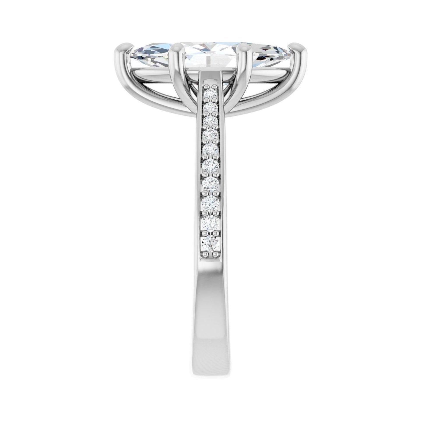Marquise Engagement Ring | Metal Type=14K White Gold | Center Stone Size=2 CT | Image 4