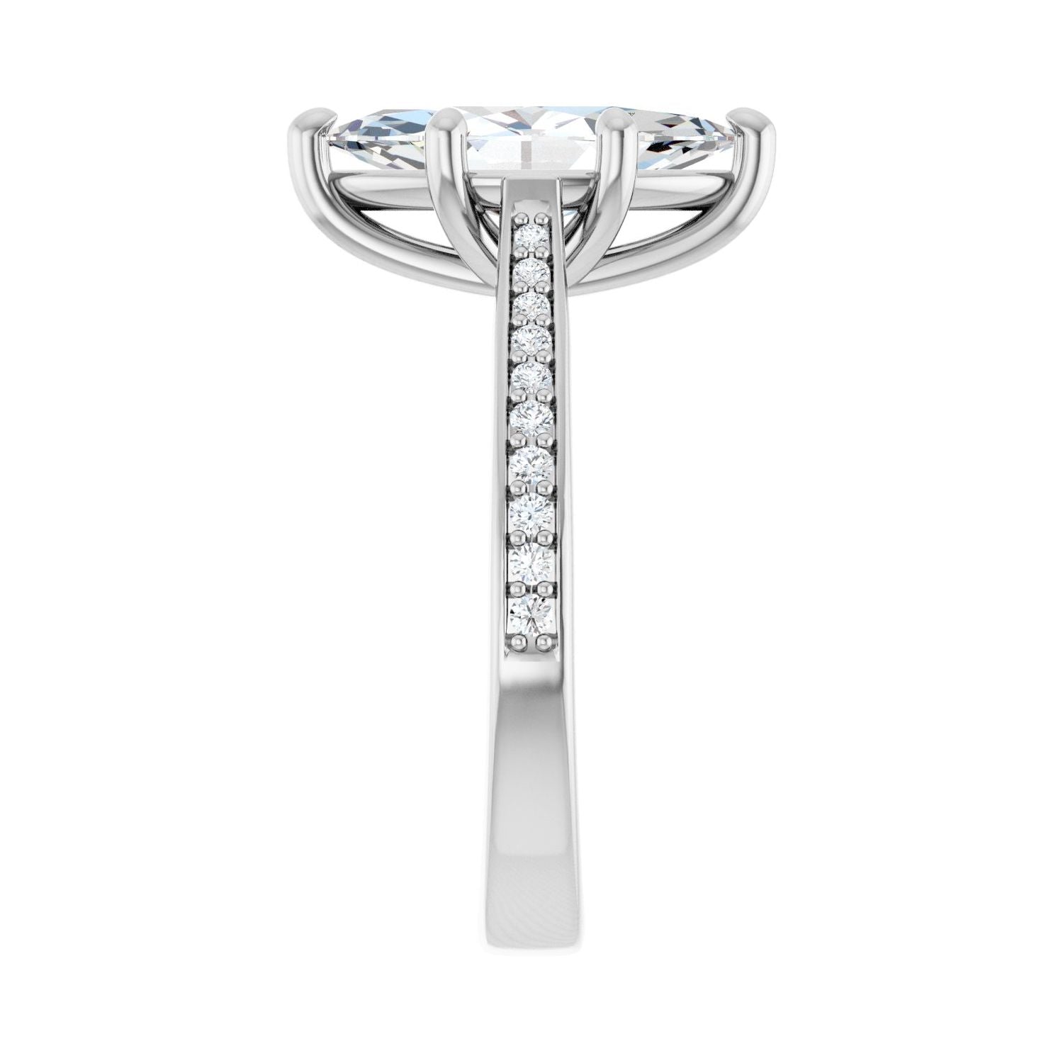 Marquise Engagement Ring | Metal Type=14K White Gold | Center Stone Size=2 CT | Image 4
