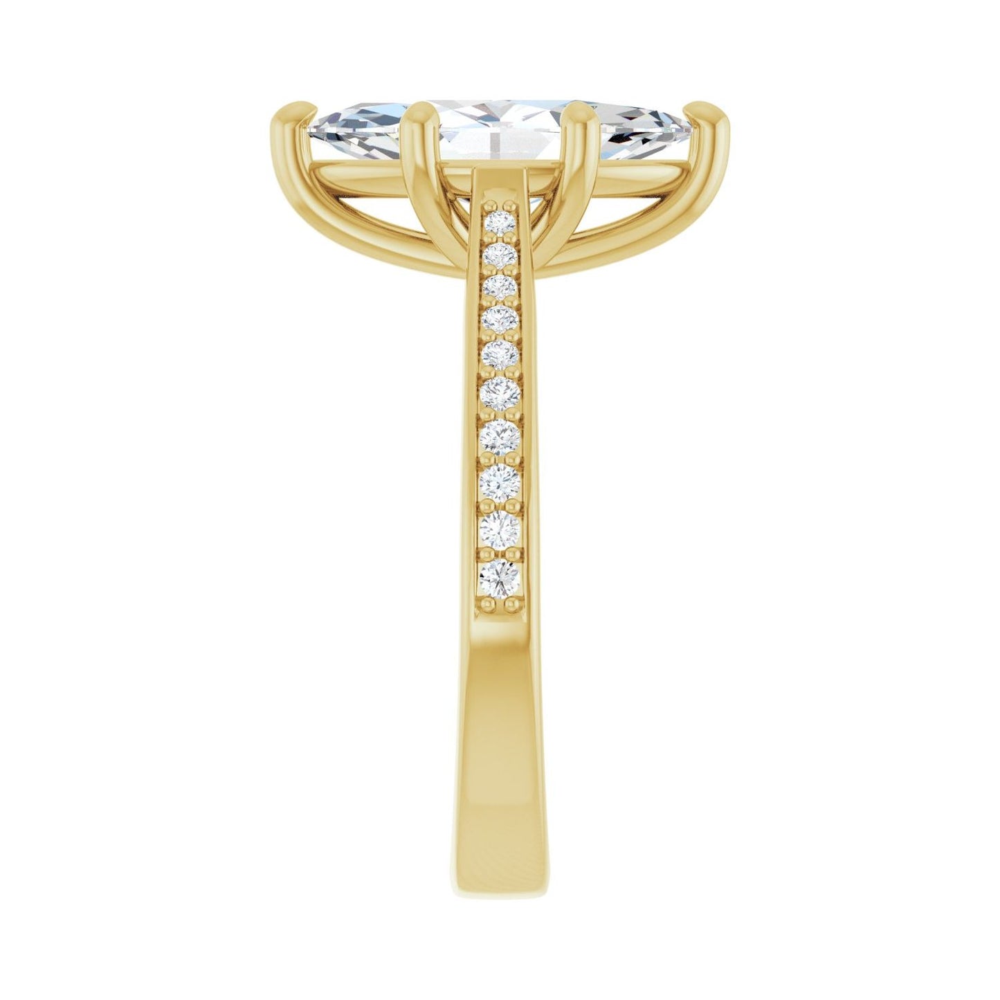 Marquise Engagement Ring | Metal Type=14K Yellow Gold | Center Stone Size=2 CT | Image 4