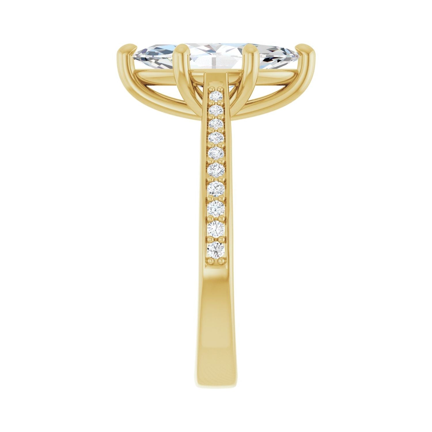 Marquise Engagement Ring | Metal Type=14K Yellow Gold | Center Stone Size=2 CT | Image 4
