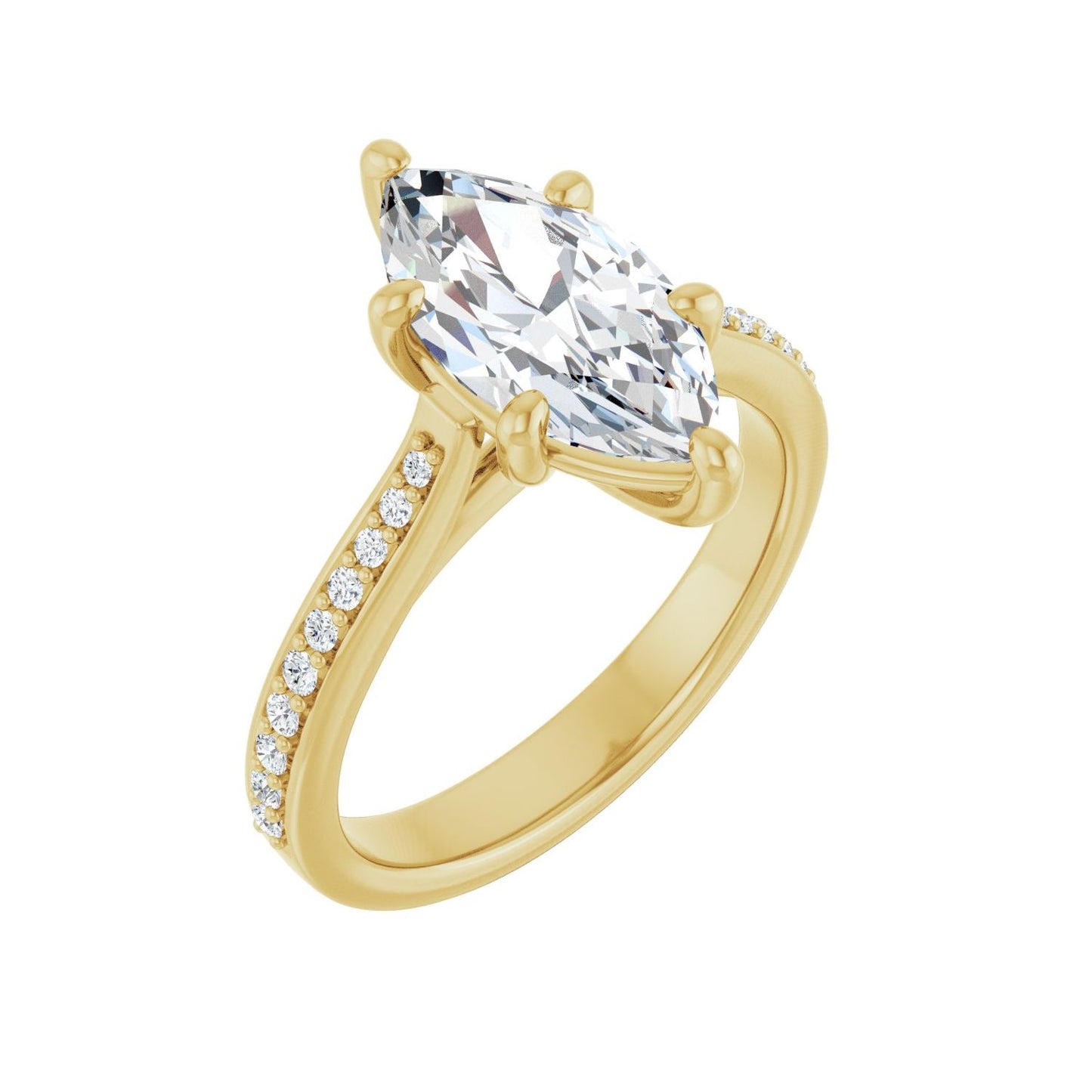 Marquise Engagement Ring | Metal Type=14K Yellow Gold | Center Stone Size=2 CT | Image 1