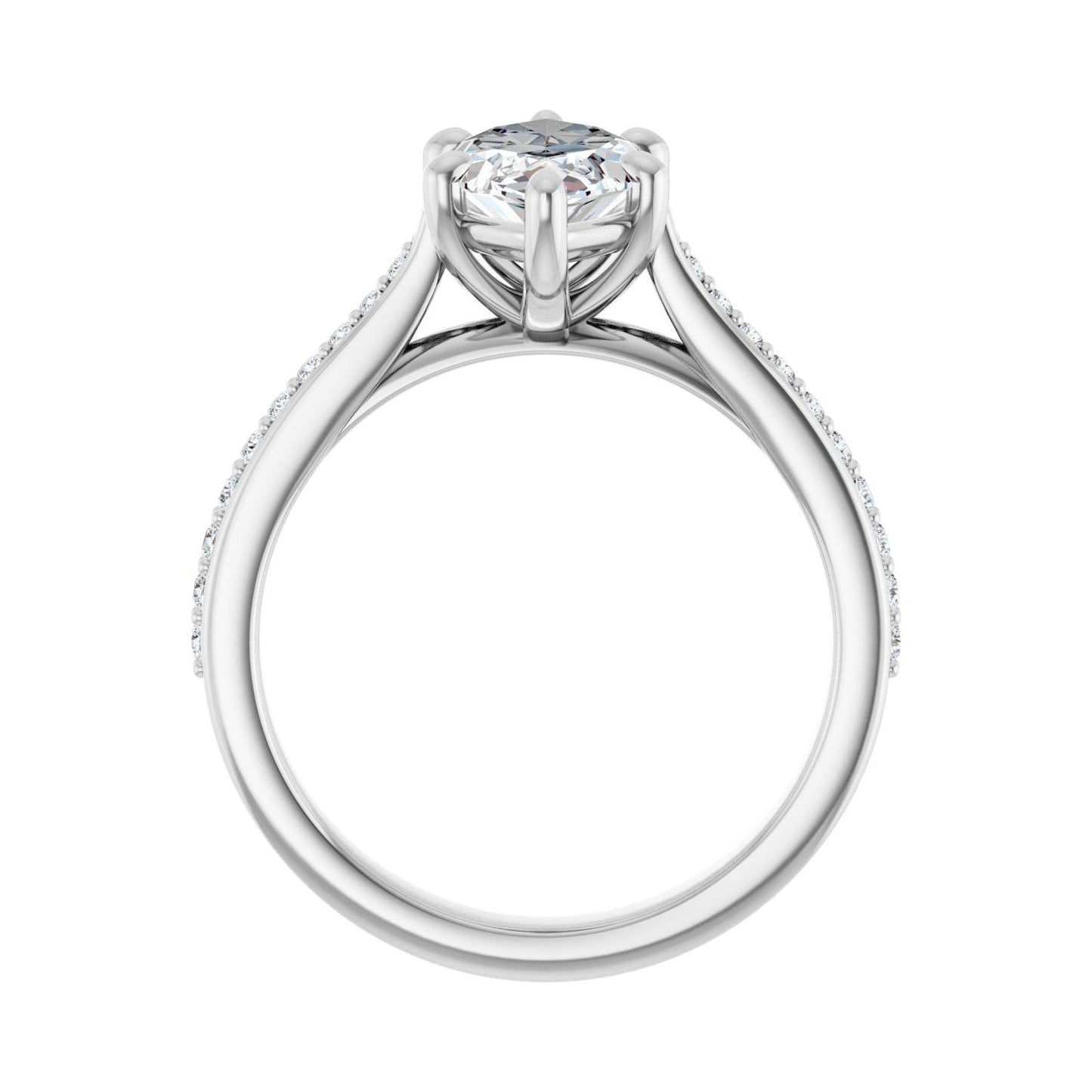 Marquise Engagement Ring | Metal Type=14K White Gold | Center Stone Size=2 CT | Image 2
