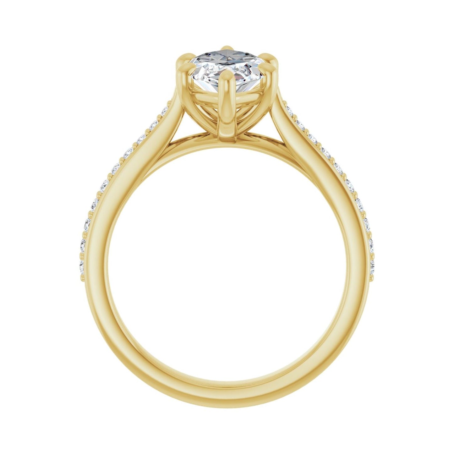 Marquise Engagement Ring | Metal Type=14K Yellow Gold | Center Stone Size=2 CT | Image 2