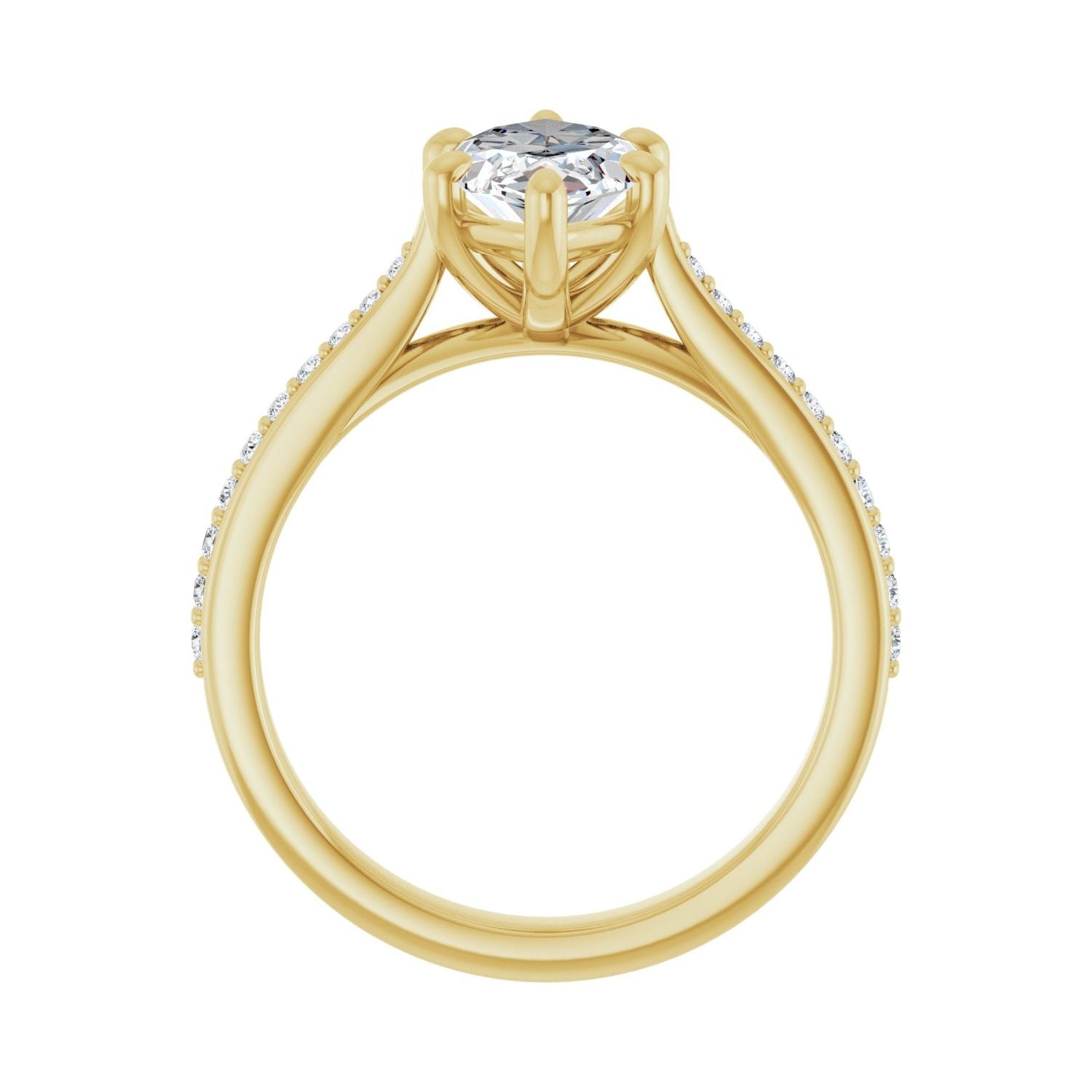 Marquise Engagement Ring | Metal Type=14K Yellow Gold | Center Stone Size=2 CT | Image 2