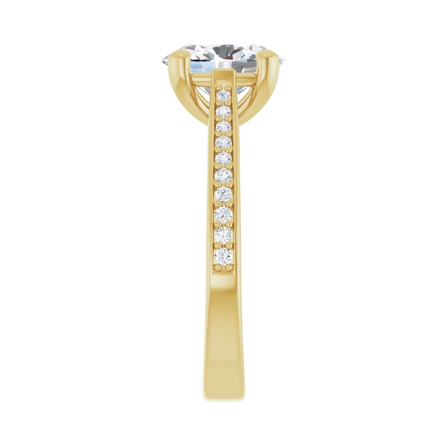 Oval Engagement Ring | Metal Type=14K Yellow Gold | Center Stone Size=2 CT | Image 4