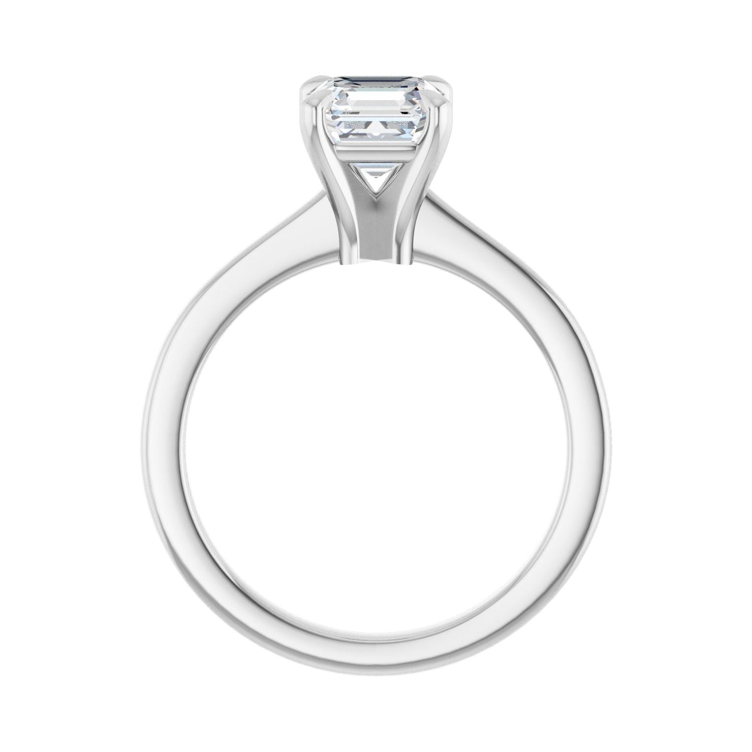 Asscher Claw-Prong Engagement Ring | Metal Type=14K White Gold | Center Stone Size=1 CT | Image 2