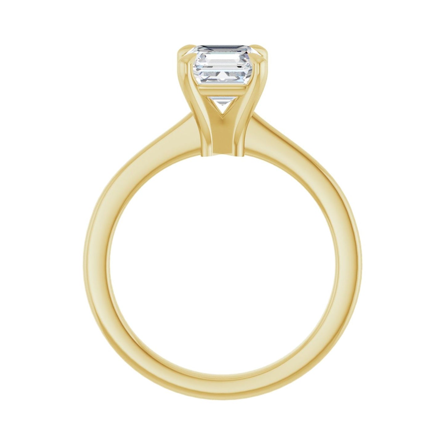 Asscher Claw-Prong Engagement Ring | Metal Type=14K Yellow Gold | Center Stone Size=1 CT | Image 2
