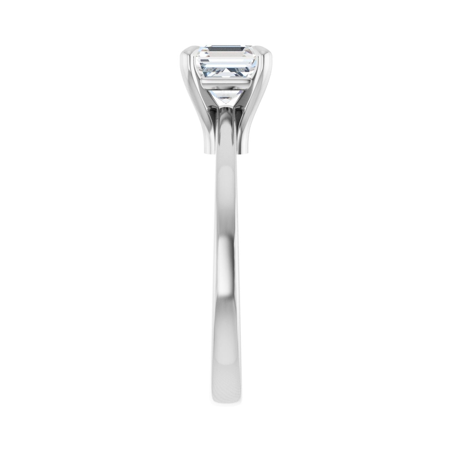 Asscher Claw-Prong Engagement Ring | Metal Type=14K White Gold | Center Stone Size=1 CT | Image 4