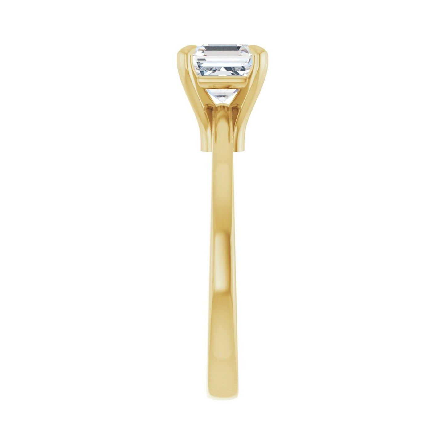 Asscher Claw-Prong Engagement Ring | Metal Type=14K Yellow Gold | Center Stone Size=1 CT | Image 4
