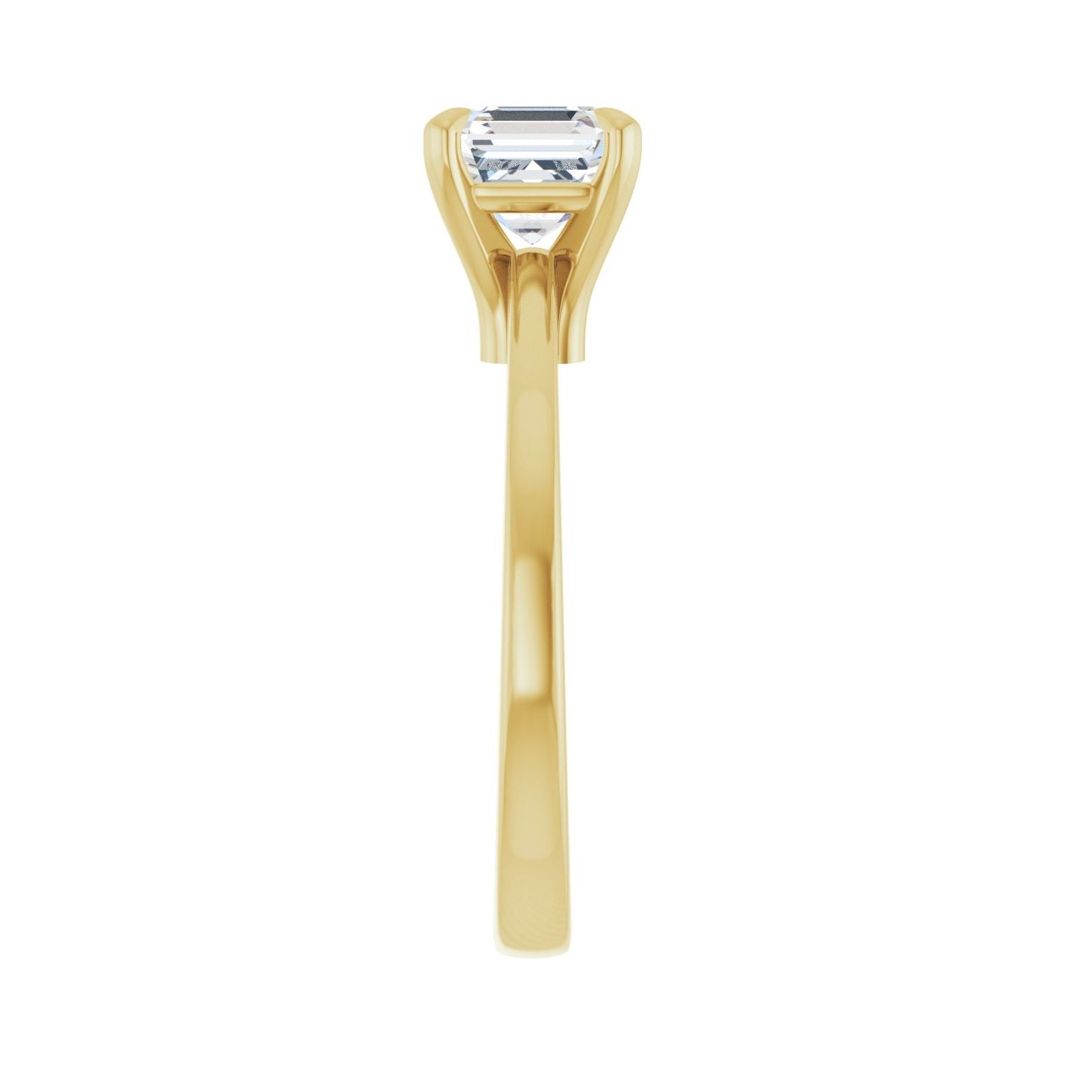 Asscher Claw-Prong Engagement Ring | Metal Type=14K Yellow Gold | Center Stone Size=1 CT | Image 4