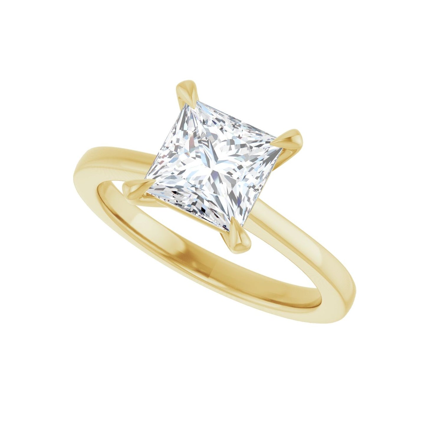 Square Claw-Prong Engagement Ring | Metal Type=14K Yellow Gold | Center Stone Size=1.5 CT | Image 5