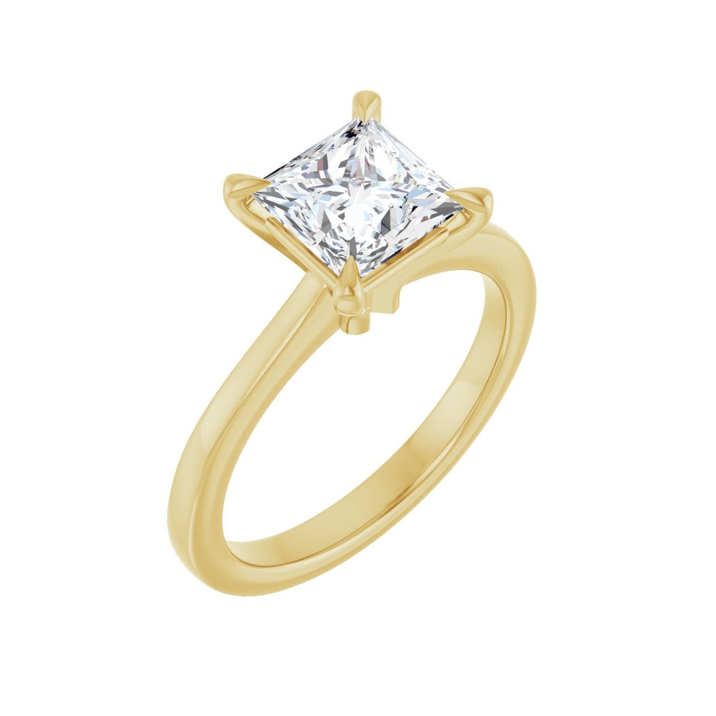 Square Claw-Prong Engagement Ring | Metal Type=14K Yellow Gold | Center Stone Size=1.5 CT | Image 1