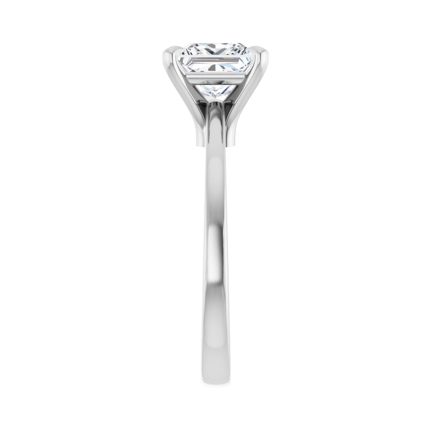 Square Claw-Prong Engagement Ring | Metal Type=14K White Gold | Center Stone Size=1.5 CT | Image 4