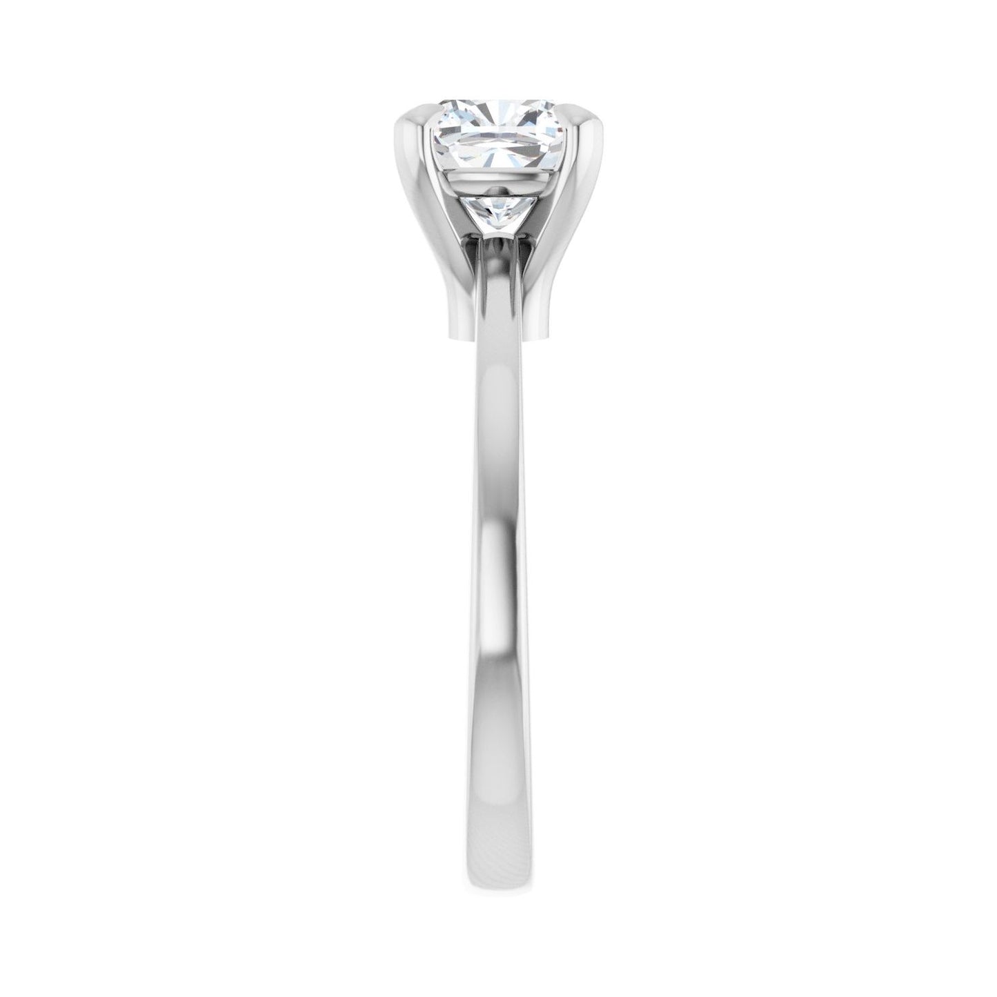 Cushion Claw-Prong Engagement Ring | Metal Type=14K White Gold | Center Stone Size=1.5 CT | Image 4
