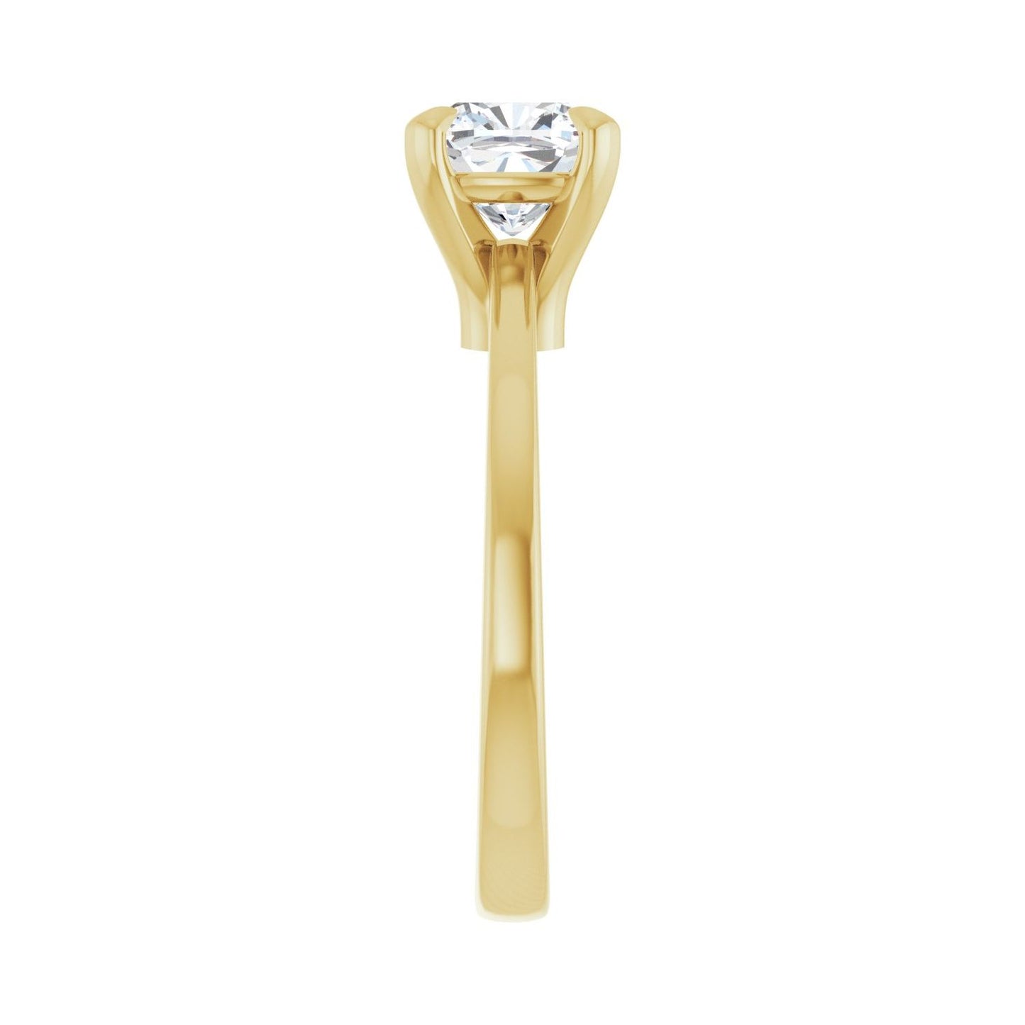Cushion Claw-Prong Engagement Ring | Metal Type=14K Yellow Gold | Center Stone Size=1.5 CT | Image 4