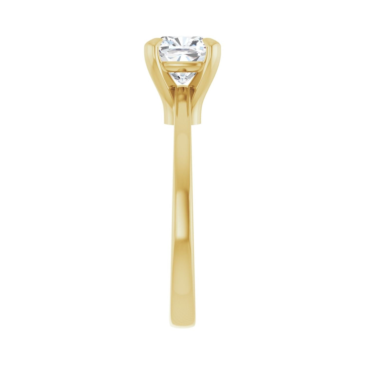 Cushion Claw-Prong Engagement Ring | Metal Type=14K Yellow Gold | Center Stone Size=1.5 CT | Image 4