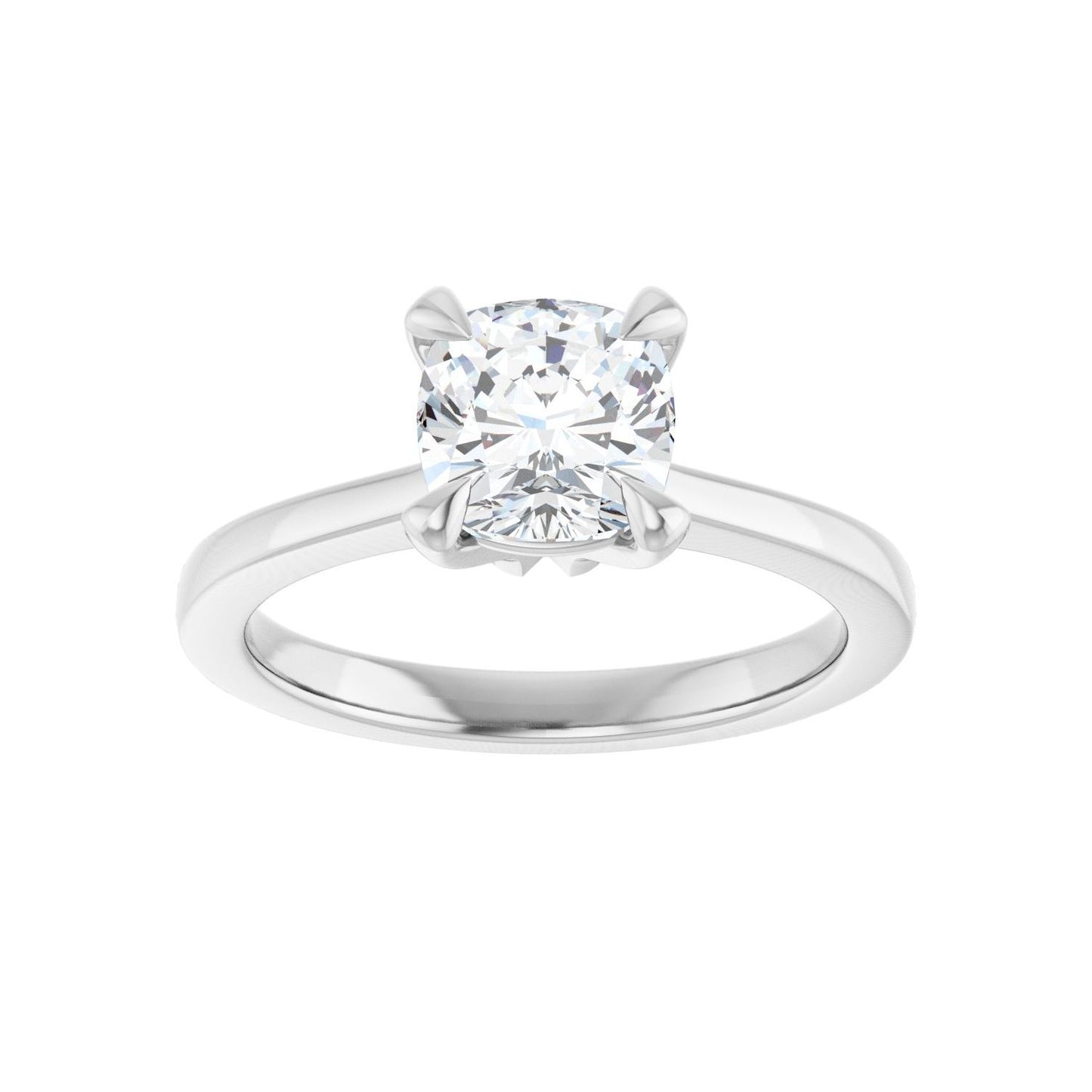 Cushion Claw-Prong Engagement Ring | Metal Type=14K White Gold | Center Stone Size=1.5 CT | Image 3
