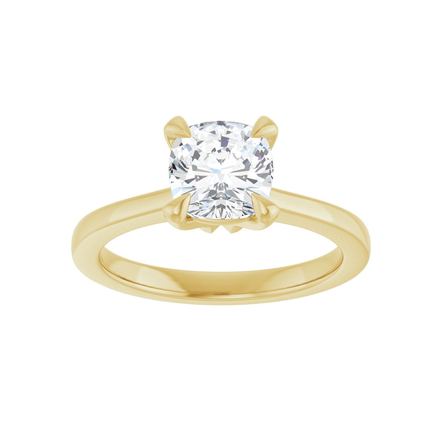 Cushion Claw-Prong Engagement Ring | Metal Type=14K Yellow Gold | Center Stone Size=1.5 CT | Image 3