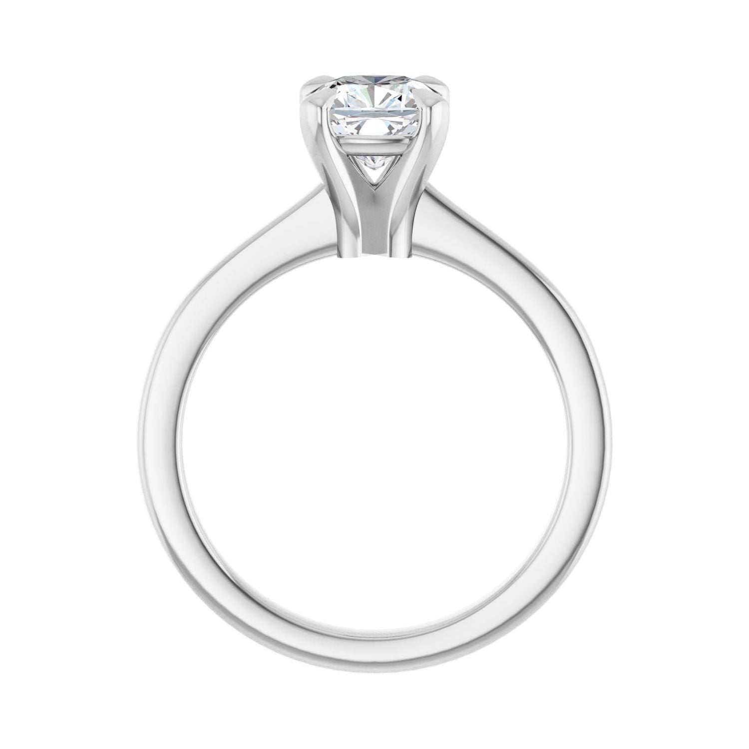 Cushion Claw-Prong Engagement Ring | Metal Type=14K White Gold | Center Stone Size=1 CT | Image 2